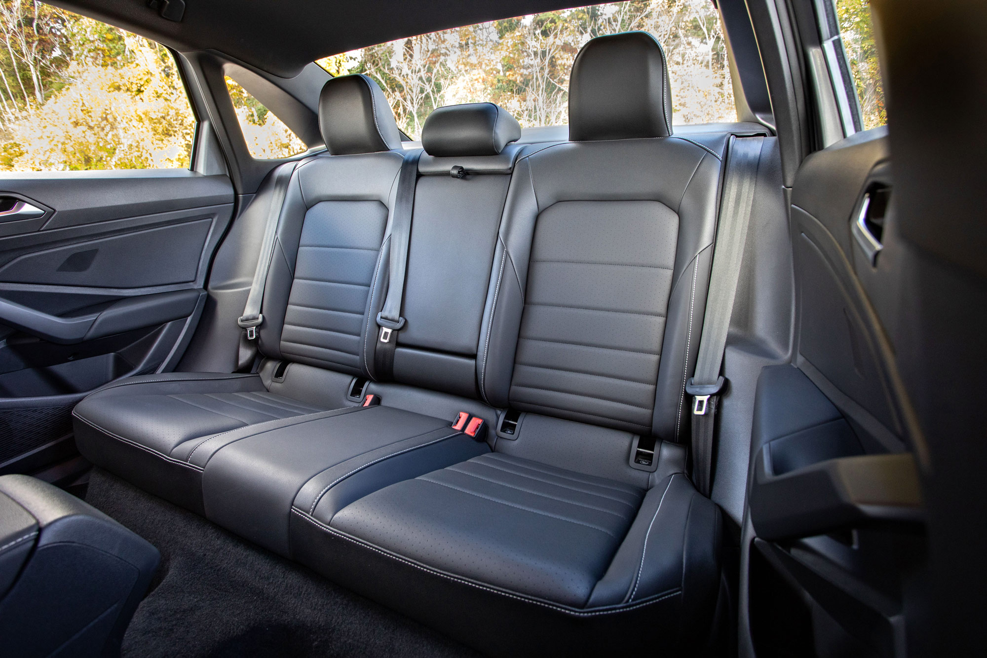 2022 Volkswagen Jetta leather back seats with forest view