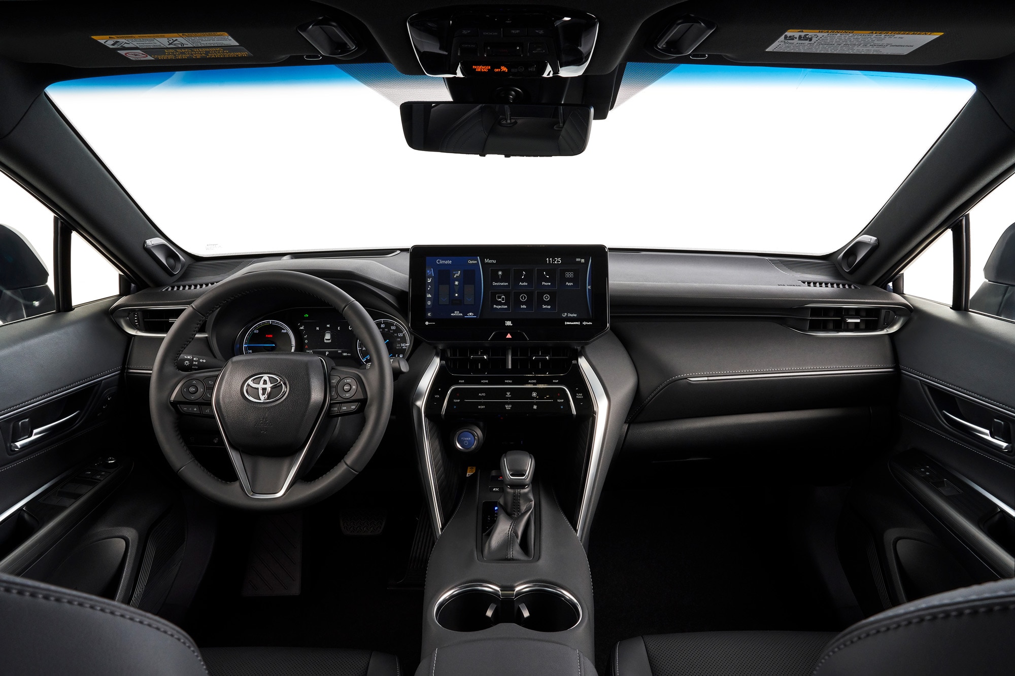  Dashboard and steering wheel of a 2023 Toyota Venza SUV