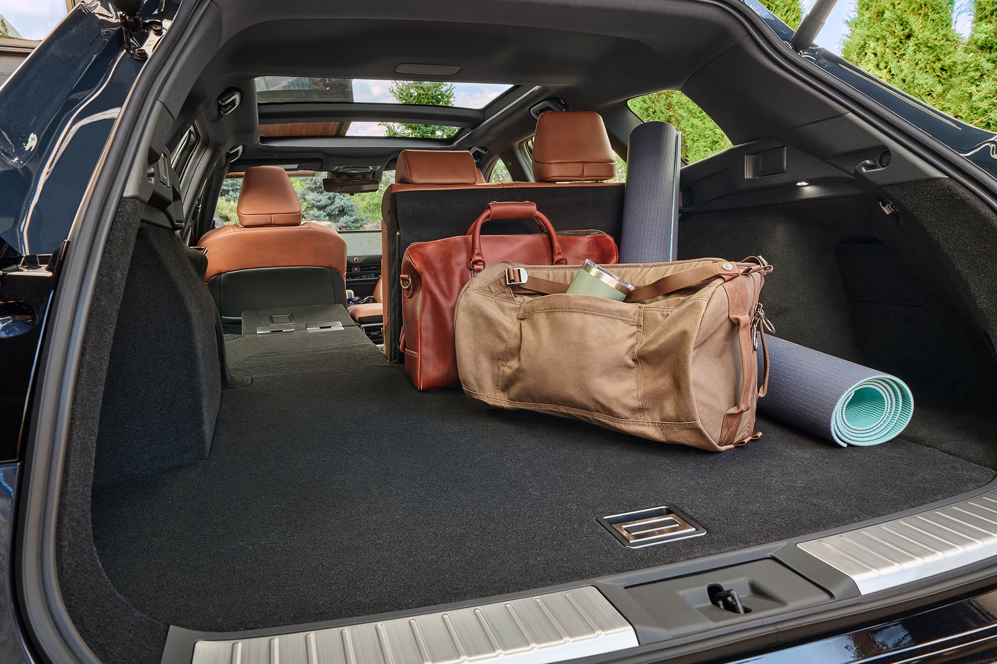 Cargo area of the 2025 Toyota Crown Signia showing 60/40 split seats