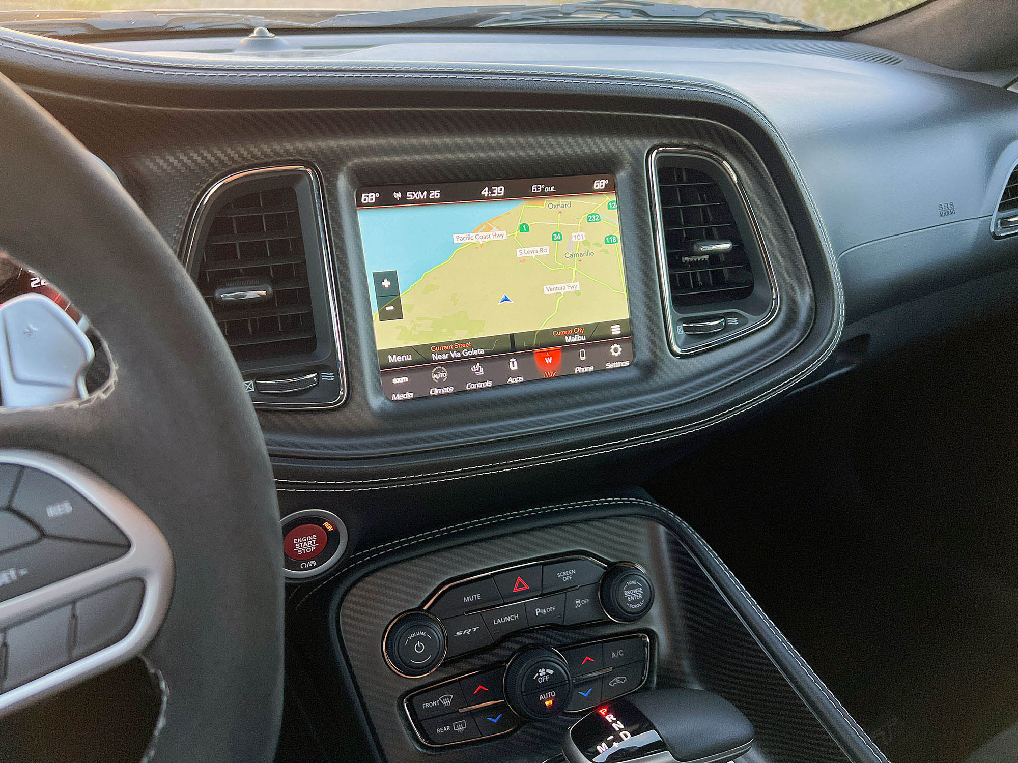 2023 Dodge Challenger Black Ghost Uconnect infotainment touchscreen.