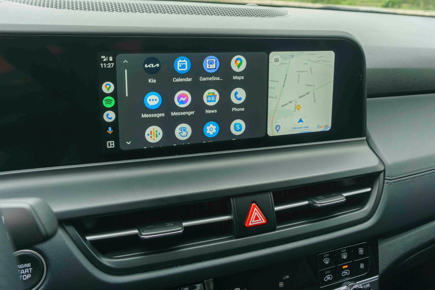 Infotainment screen of the 2024 Kia Seltos showing Android Auto