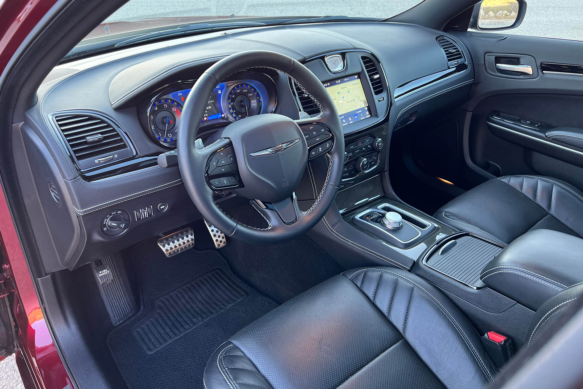 Front seats and dashboard of a 2023 Chrysler 300