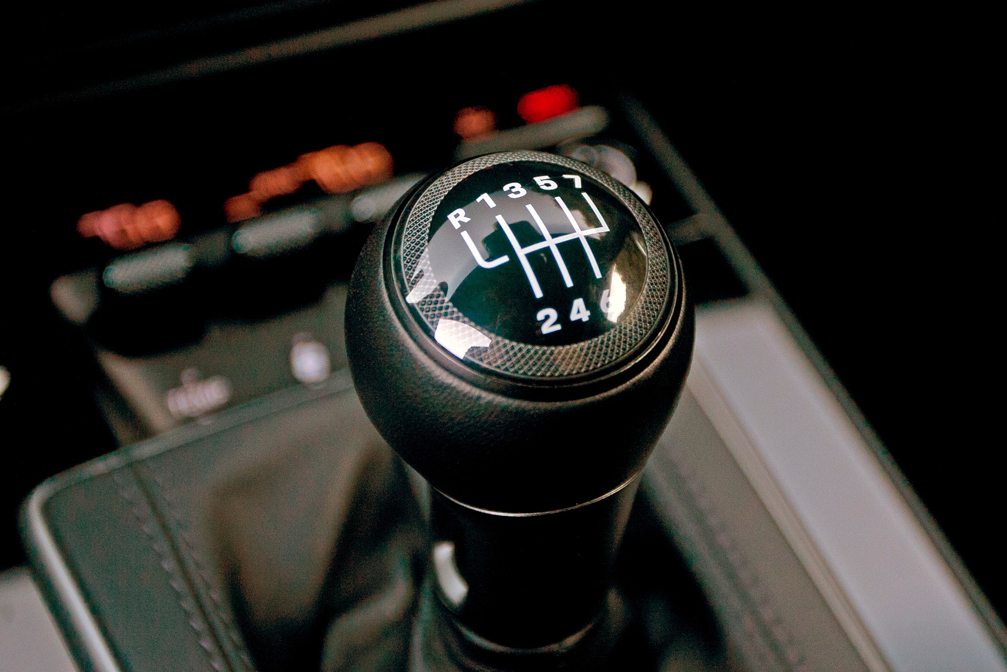 2023 Porsche 911 Carrera T interior, manual shift knob, and lever.
