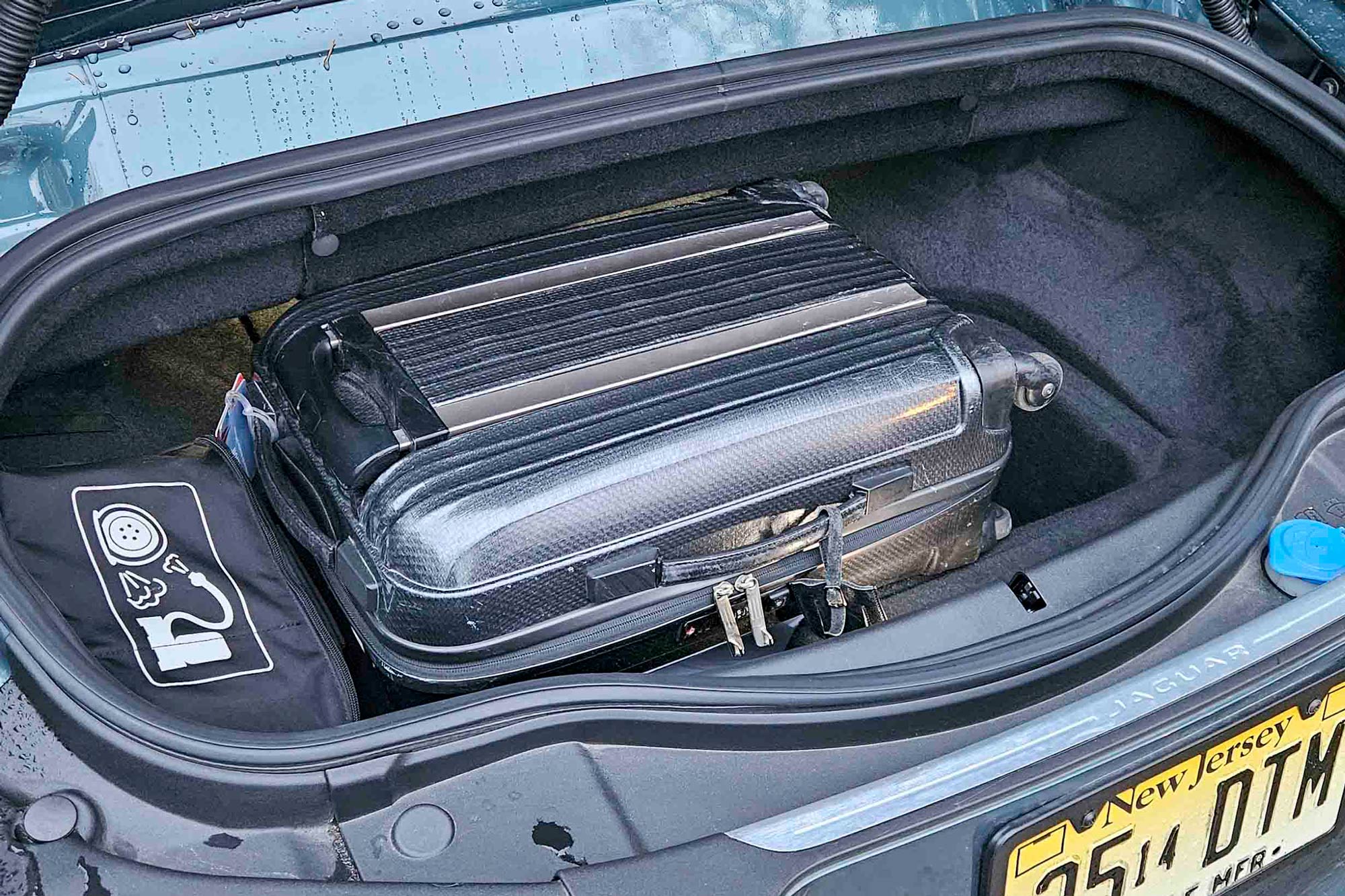 2024 Jaguar F-Type trunk with luggage stored.