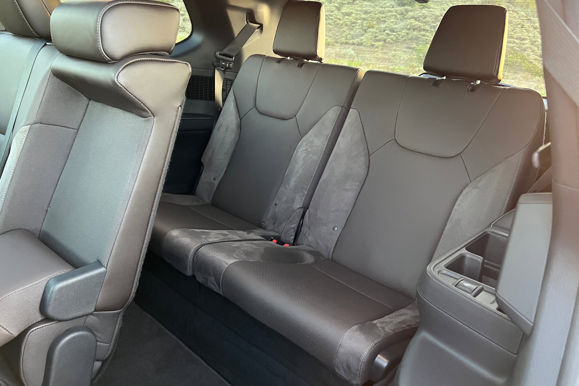 2024 Lexus TX third row seats with second row allowing entry.