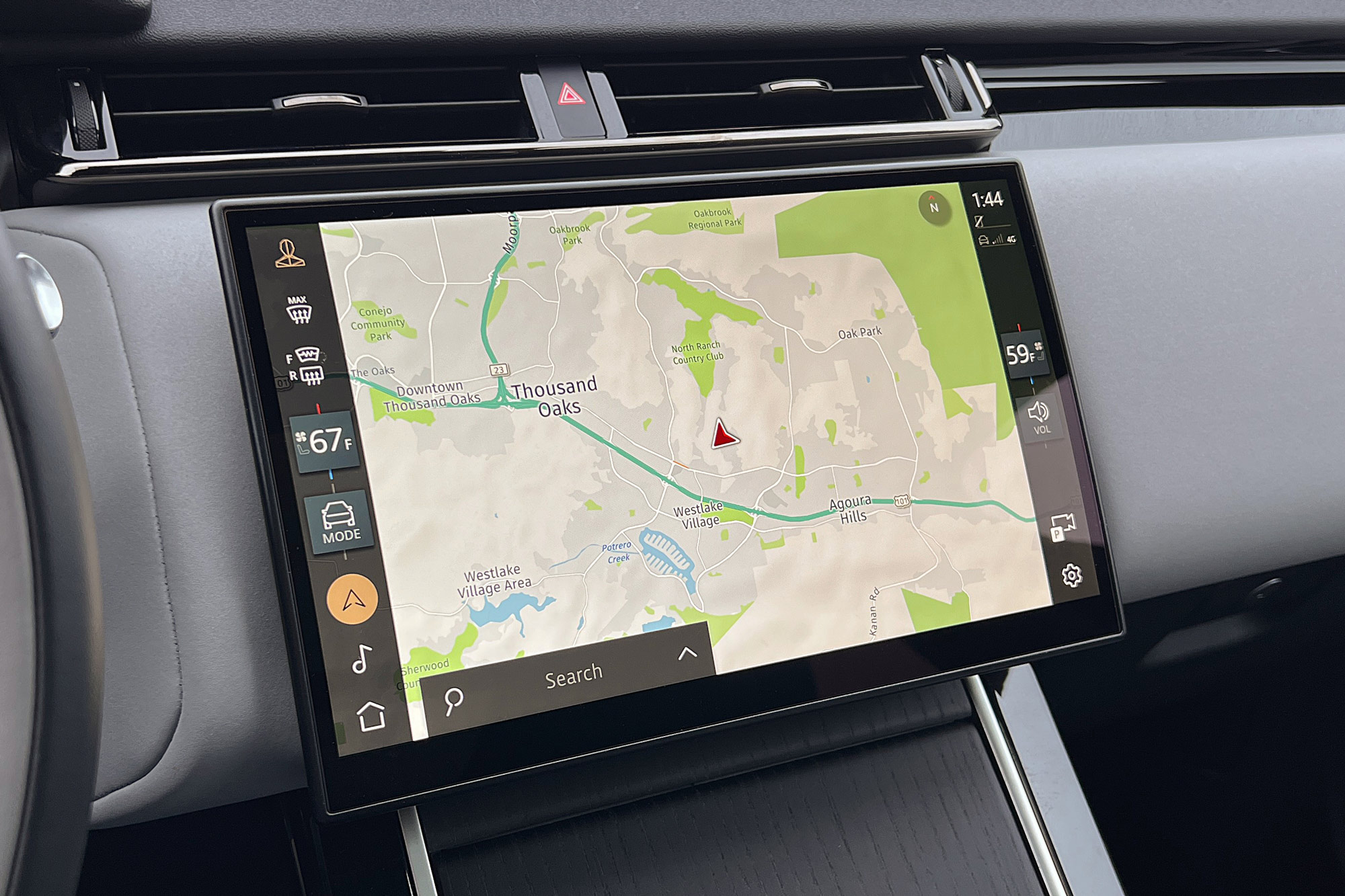 Navigation screen in a 2024 Land Rover Range Rover Velar