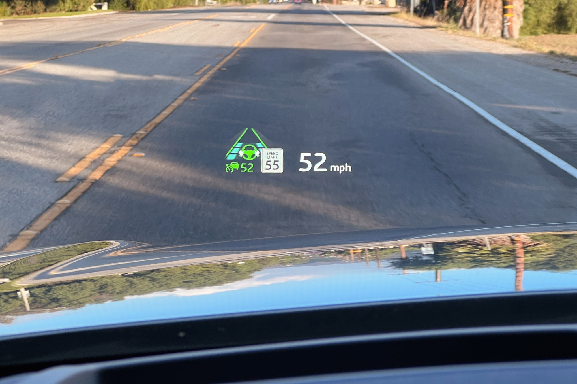 Head-up display in a 2024 Land Rover Range Rover Velar