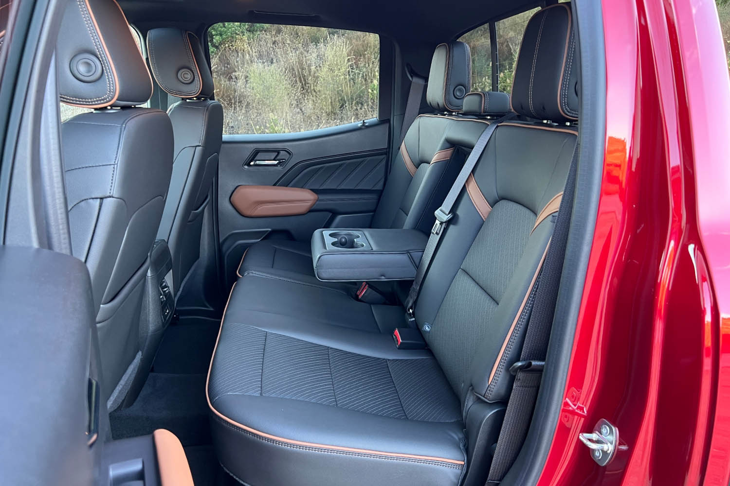 Rear seats of a 2023 GMC Canyon