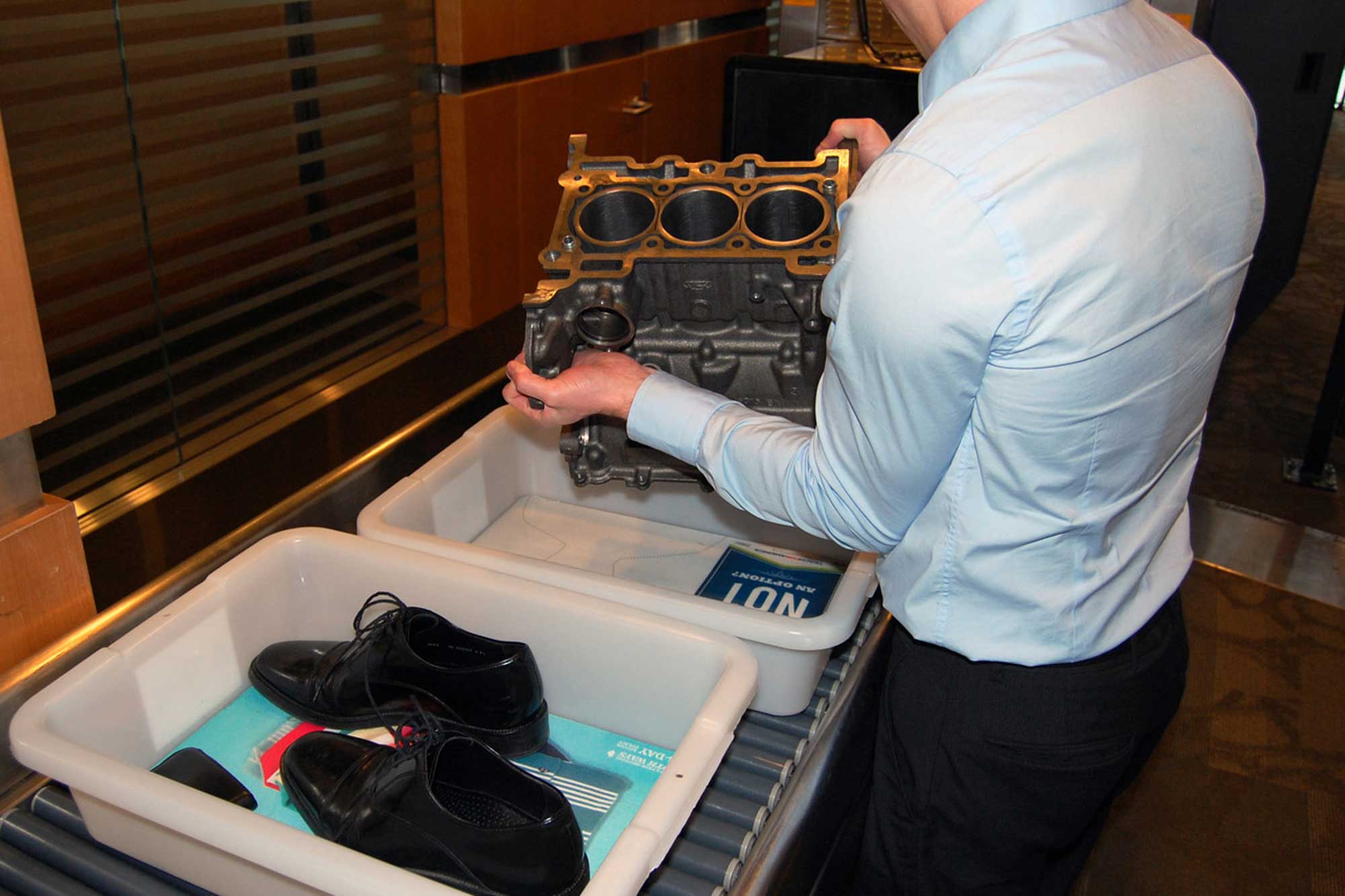 Ford Fiesta engine placed in TSA bin