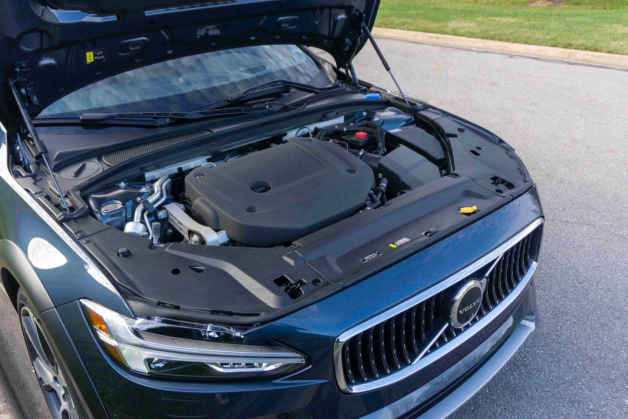 2024 Volvo V90 Cross Country engine with hood up