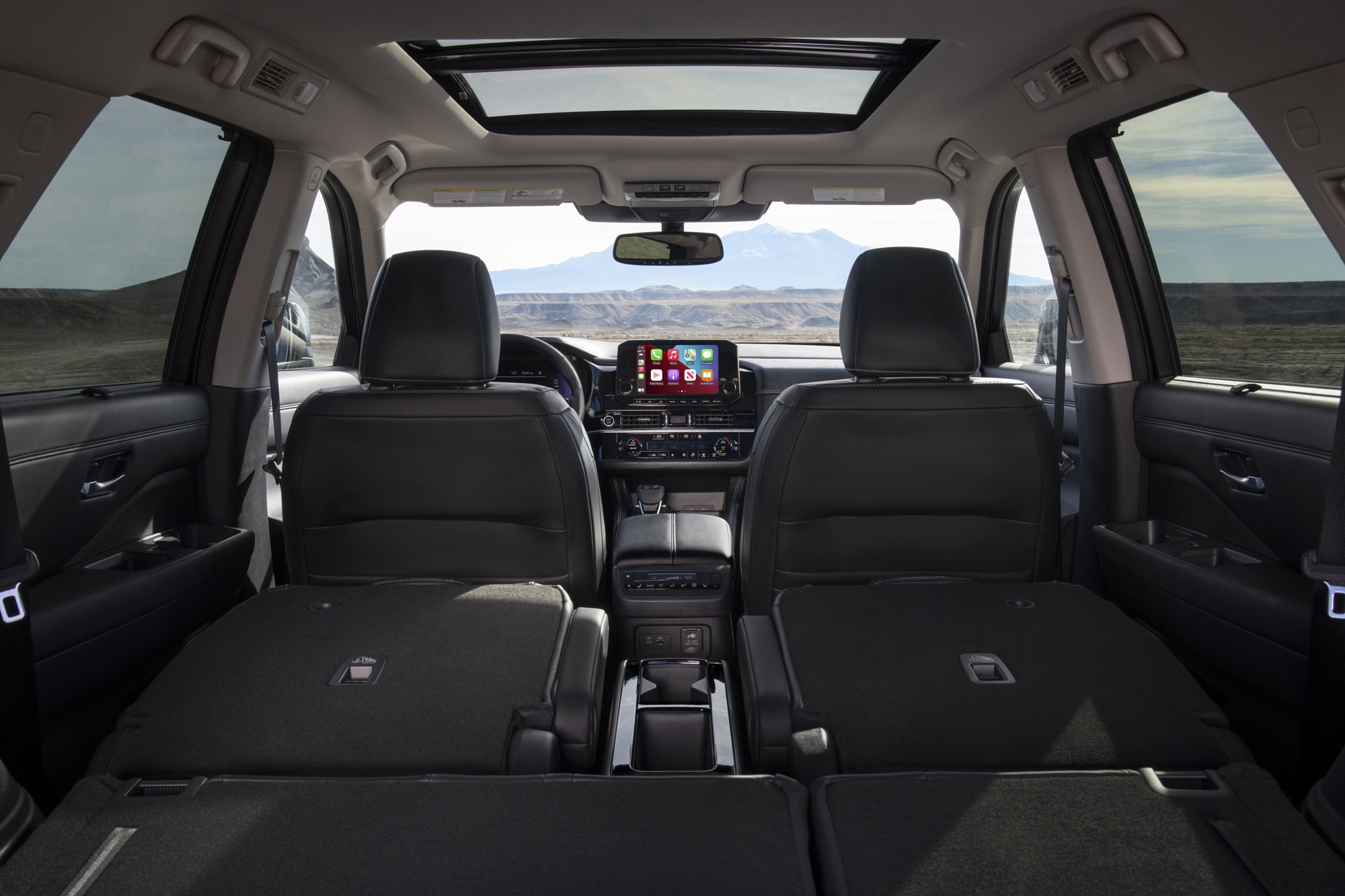 2023 Nissan Pathfinder second- and third-row seats down