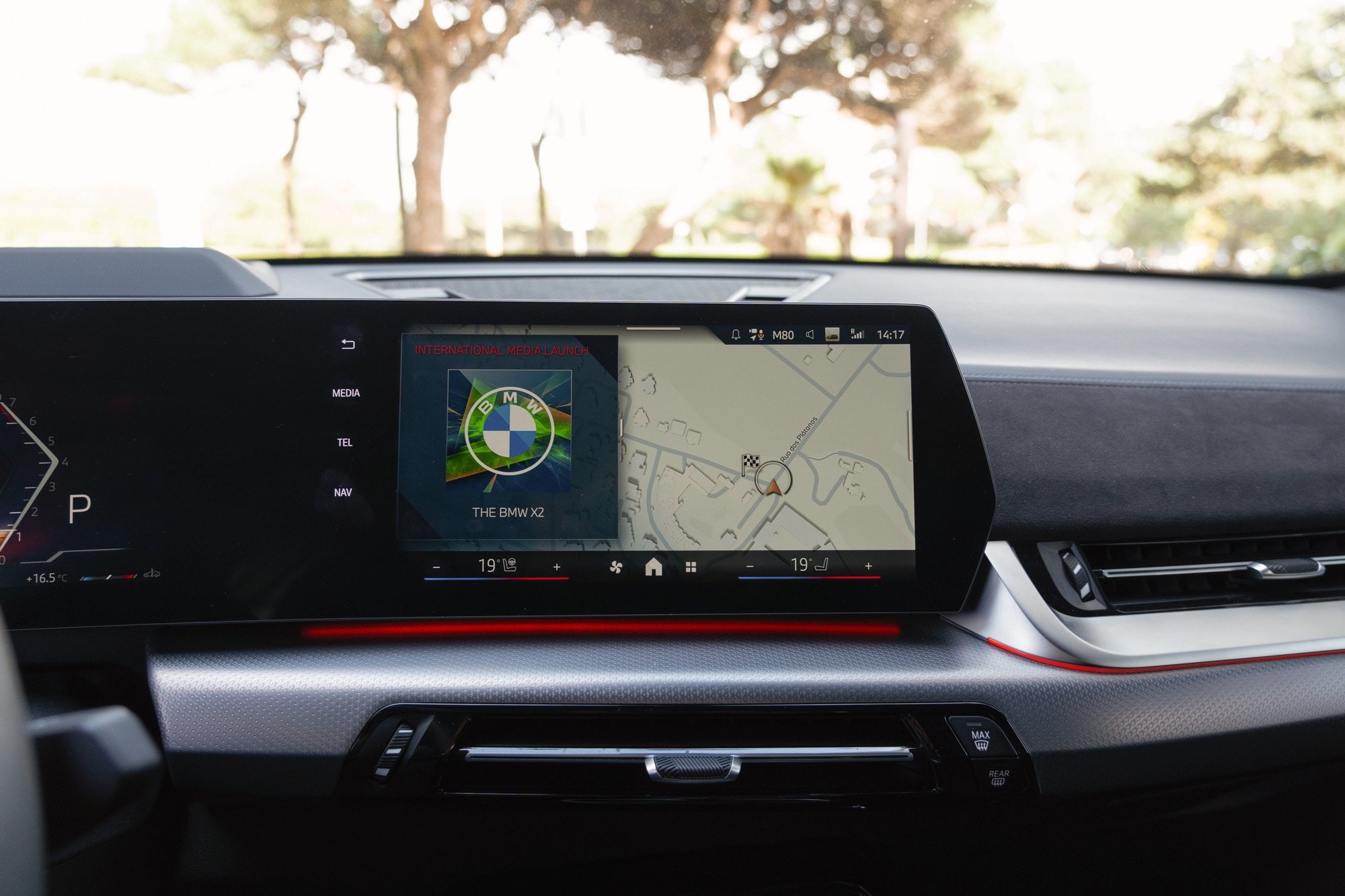Infotainment screen in a 2024 BMW X2