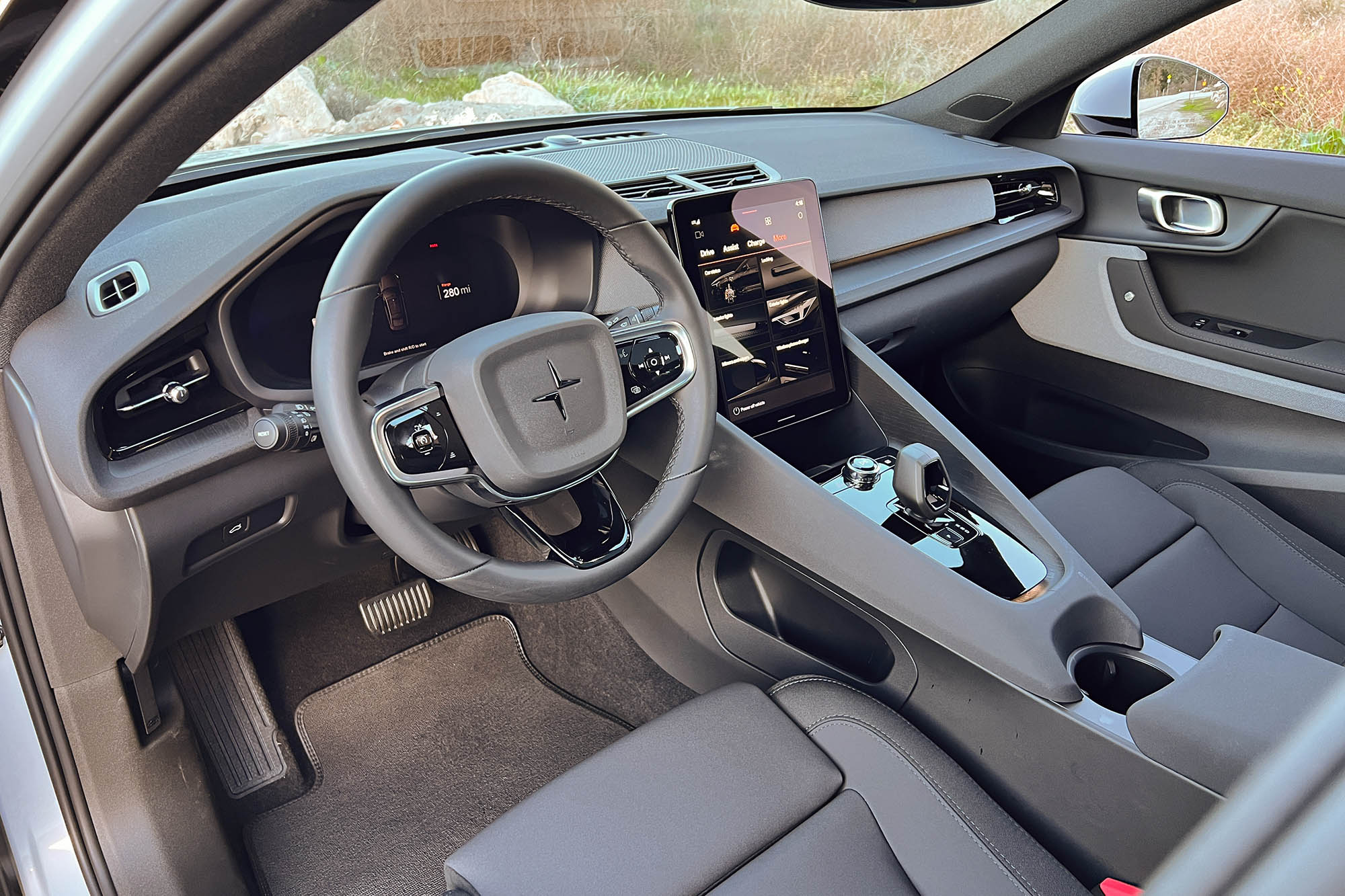 Front seats and dashboard of a 2024 Polestar 2