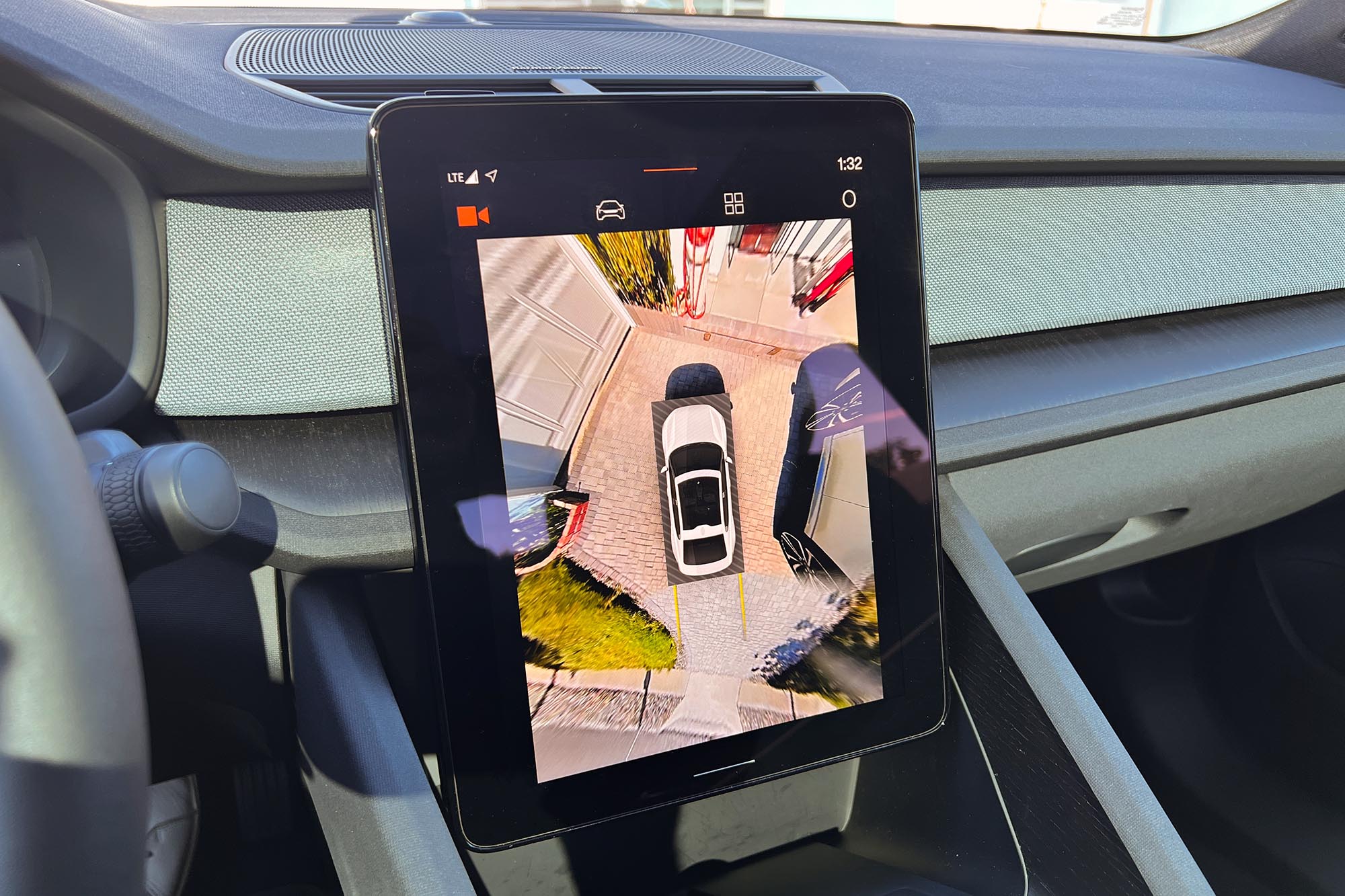 The 360-degree camera view of a 2024 Polestar 2