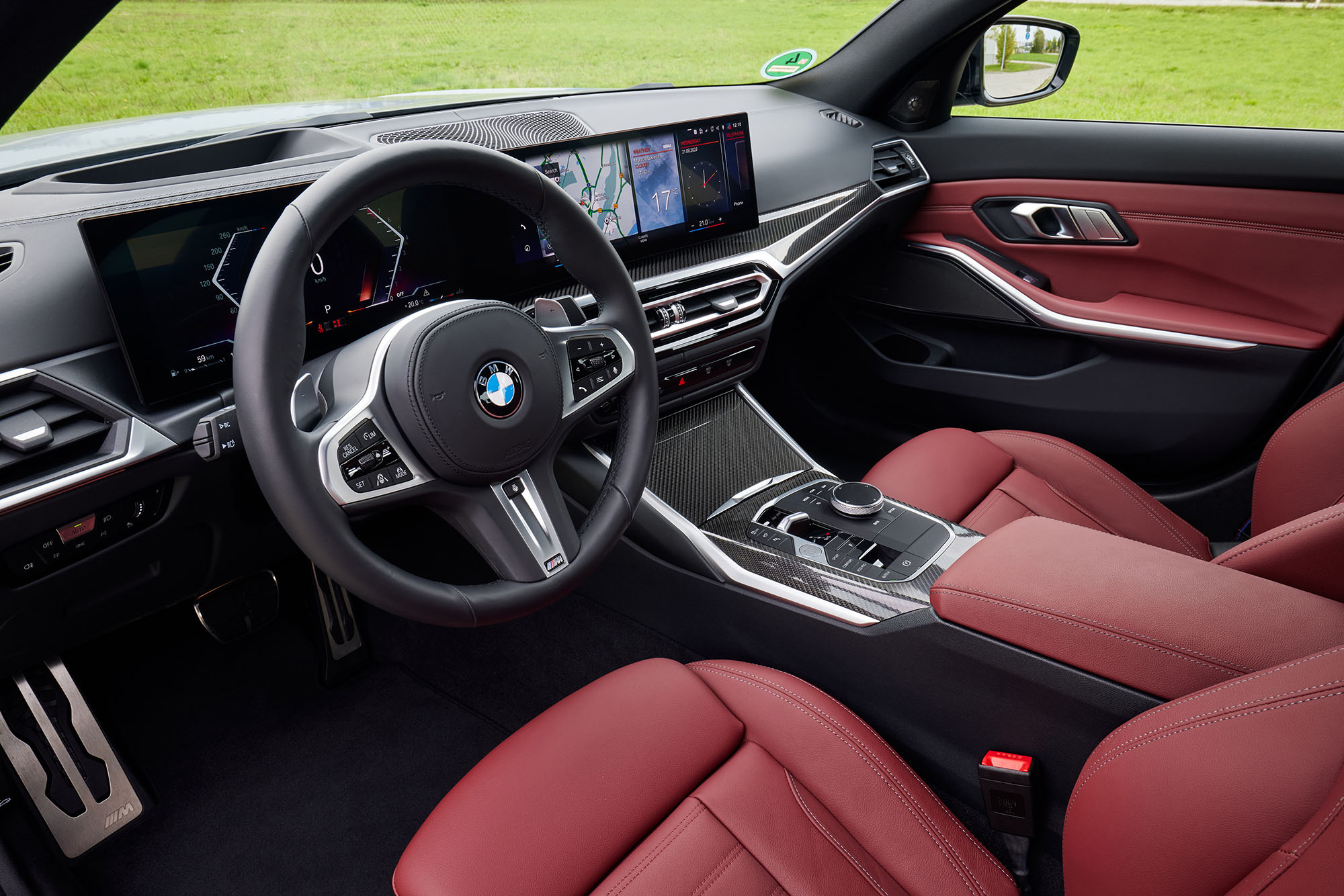2023 BMW M340i interior in red