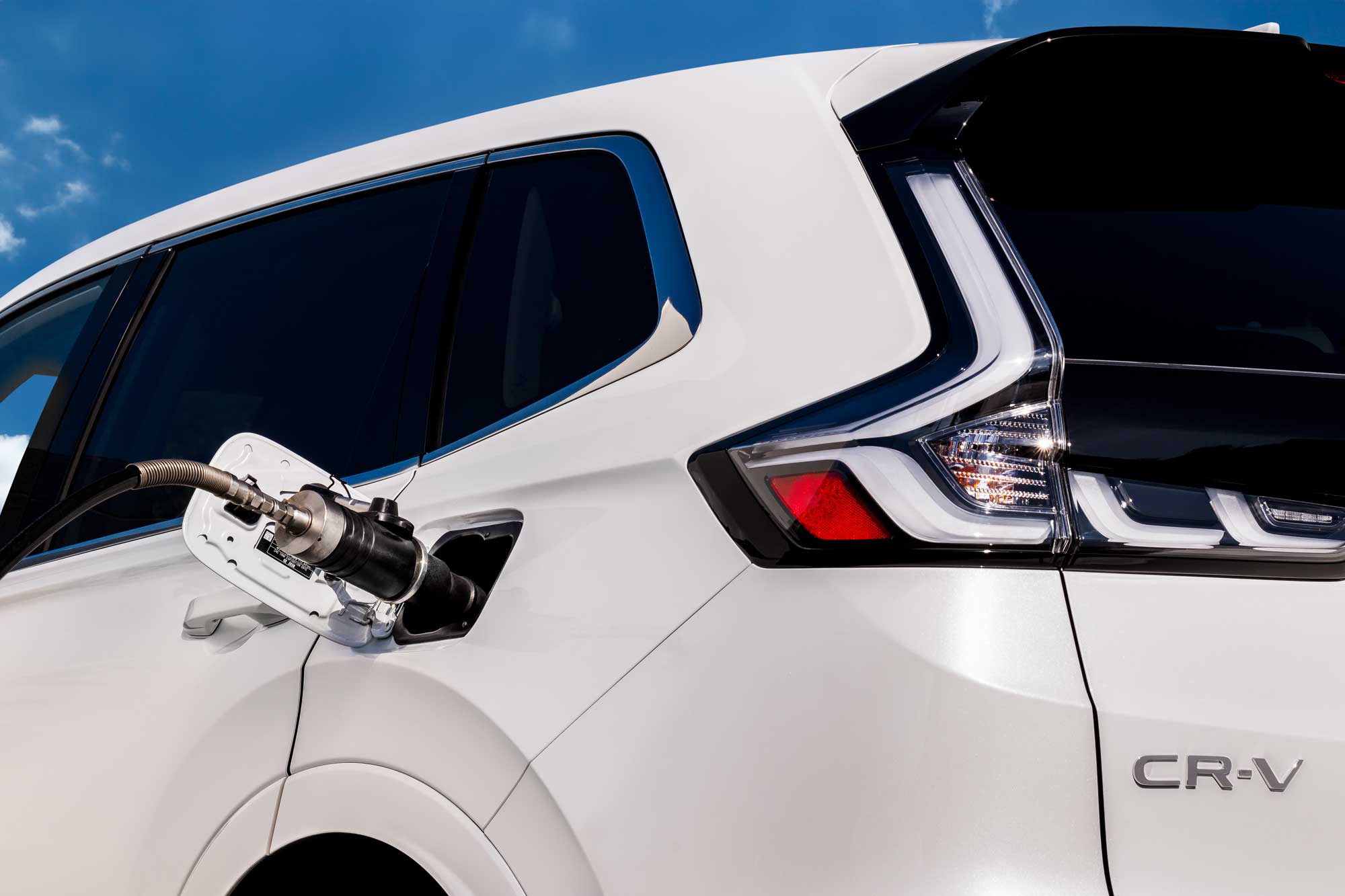 White 2025 Honda CRV eFCEV plugged in