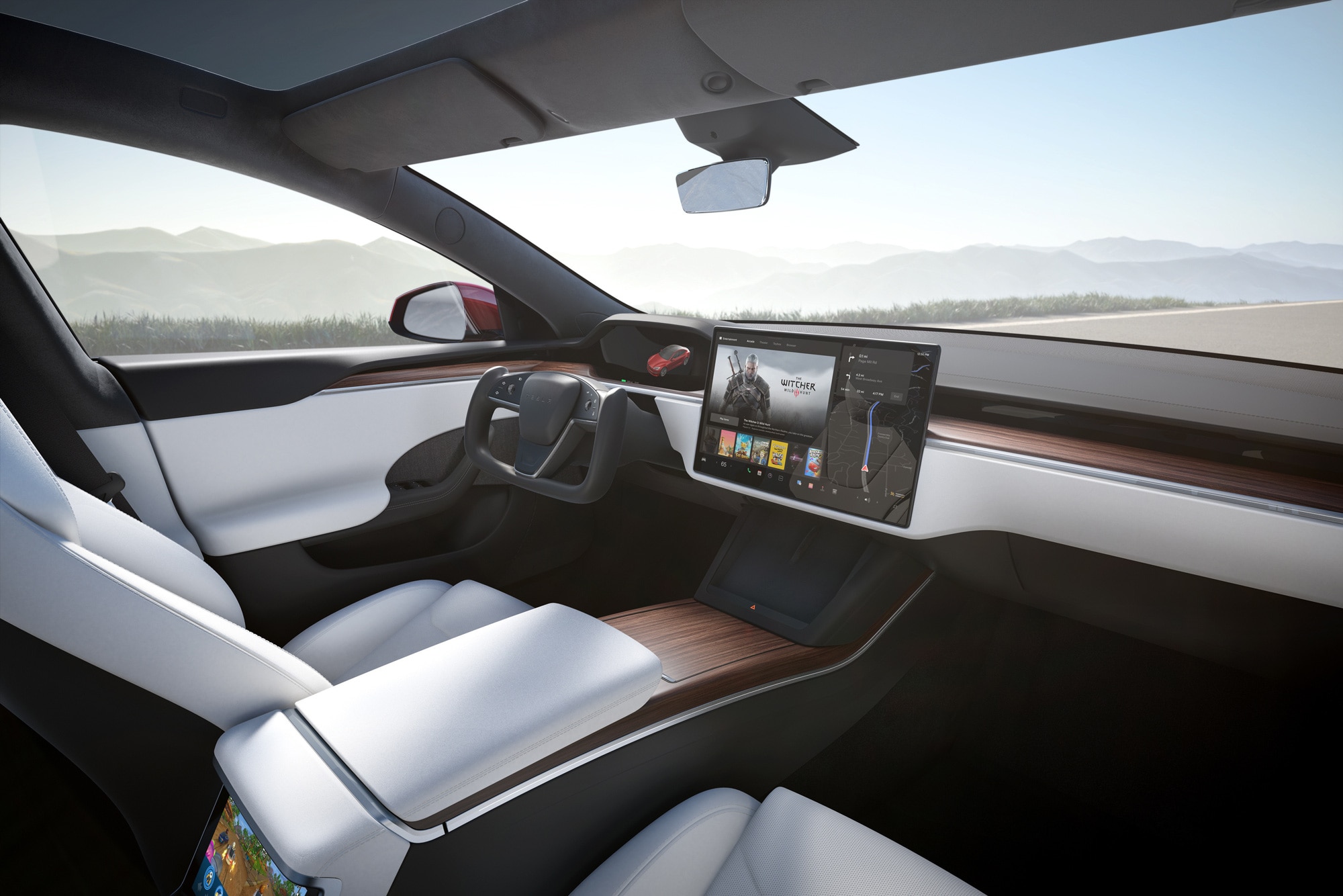 Cockpit in a Tesla Model S