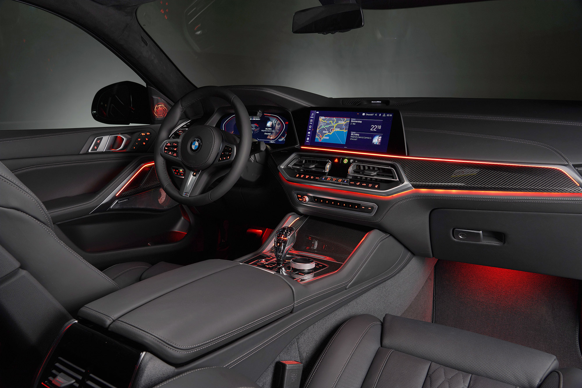 BMW X6 interior with ambient lighting