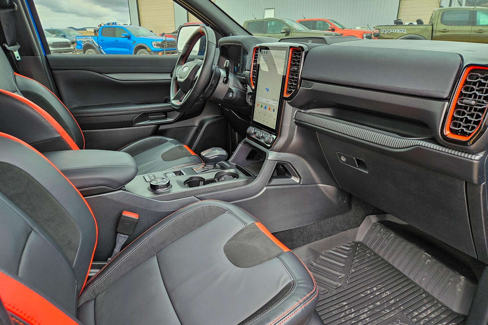 2024 Ford Ranger Raptor dashboard and front seats