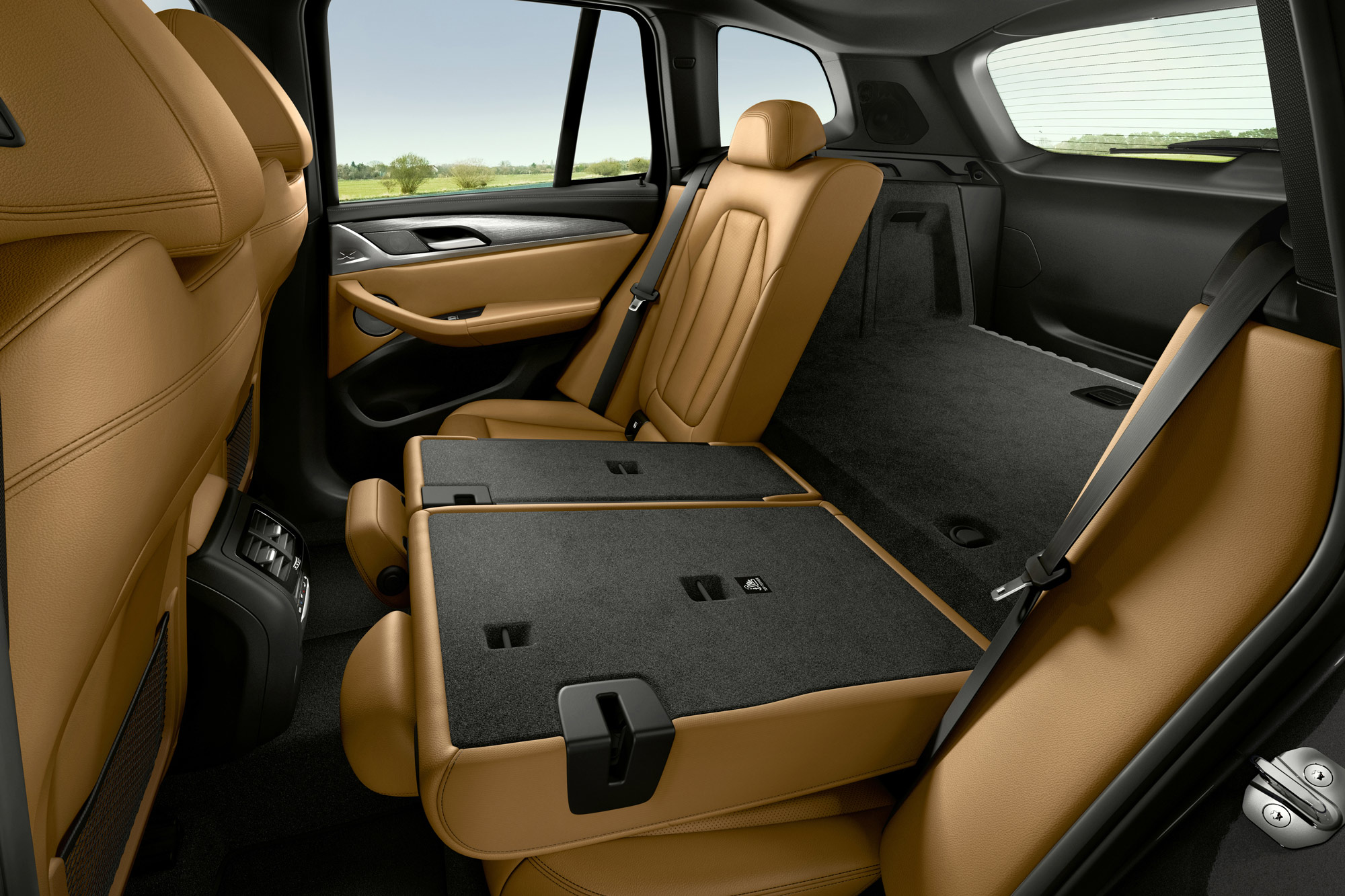 BMW X3 brown leather interior and cargo space