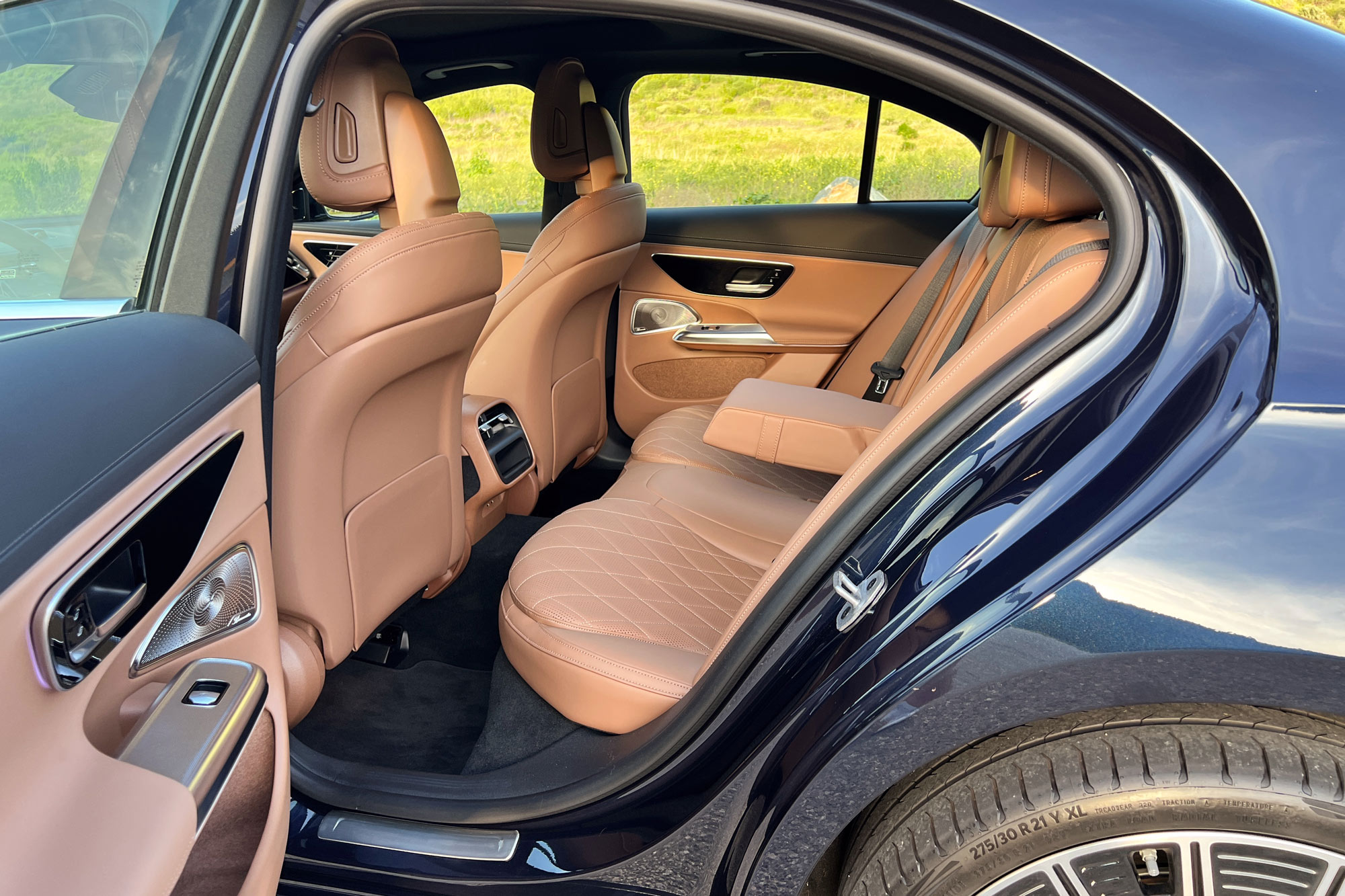 Back seat of a 2024 Mercedes-Benz E-Class