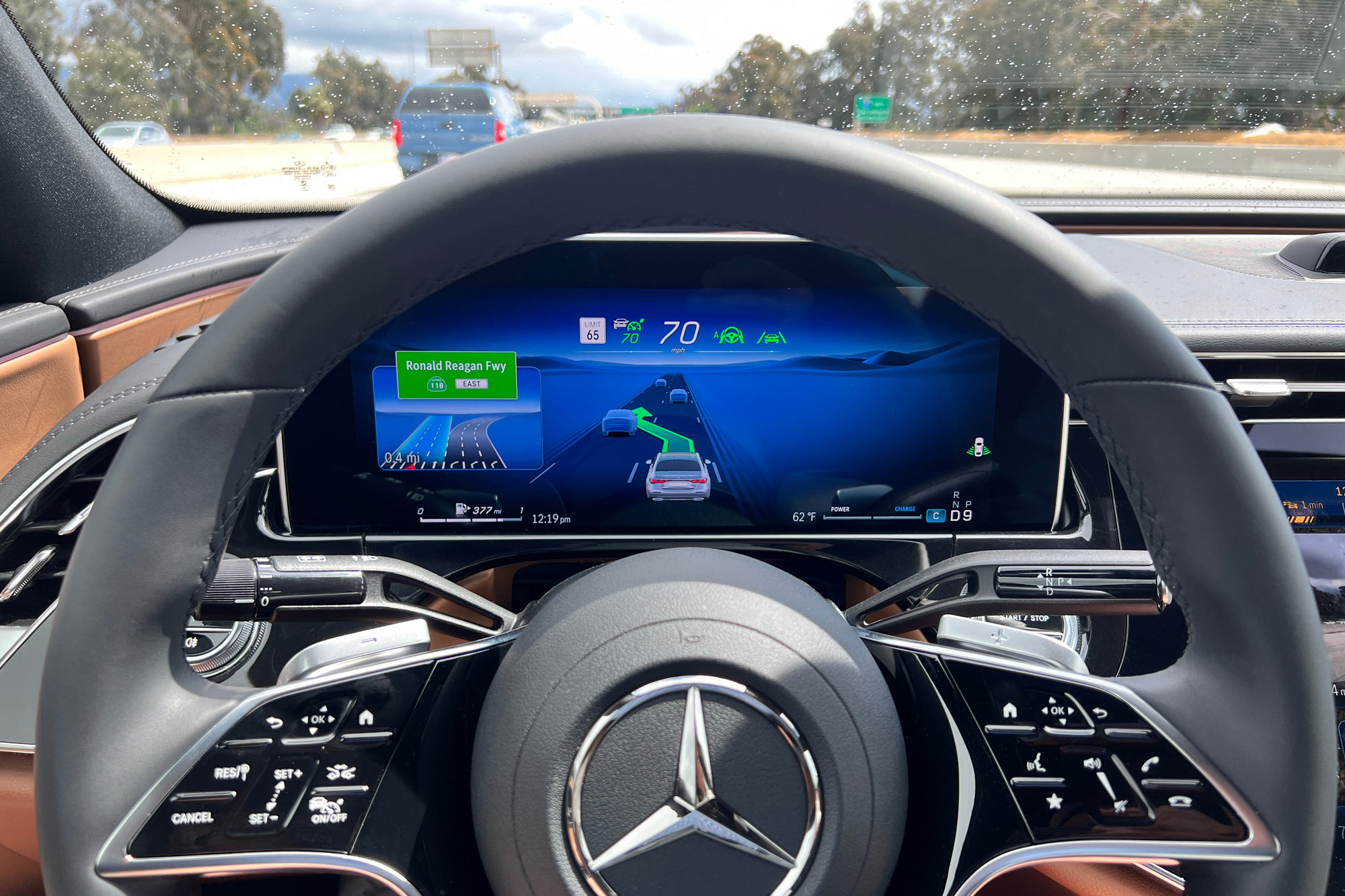 Digital gauges of a 2024 Mercedes-Benz E-Class.