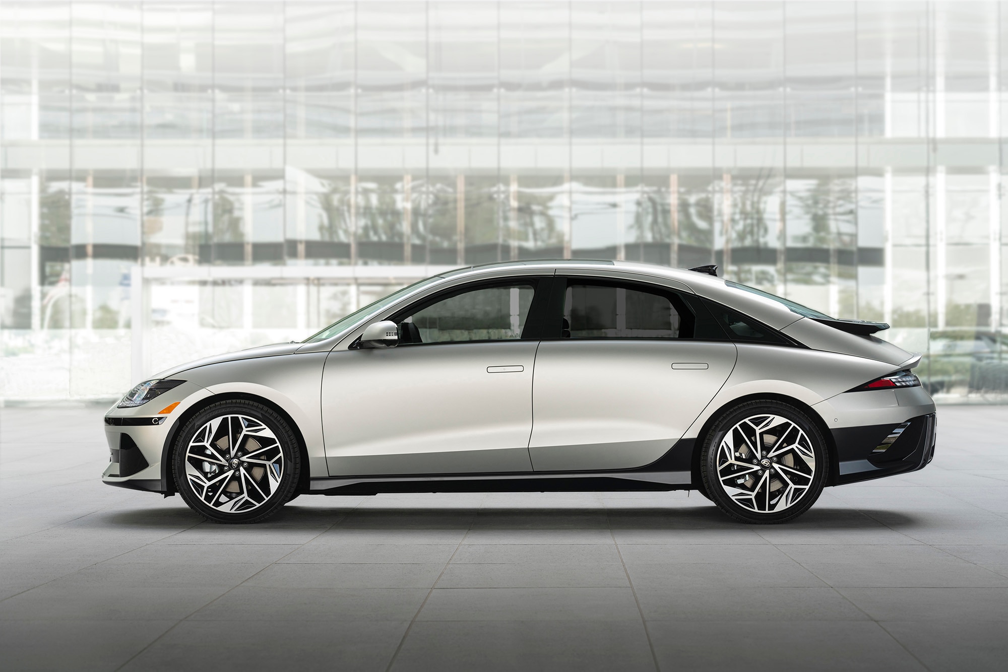 2023 Hyundai Ioniq 6 in silver, side-profile view