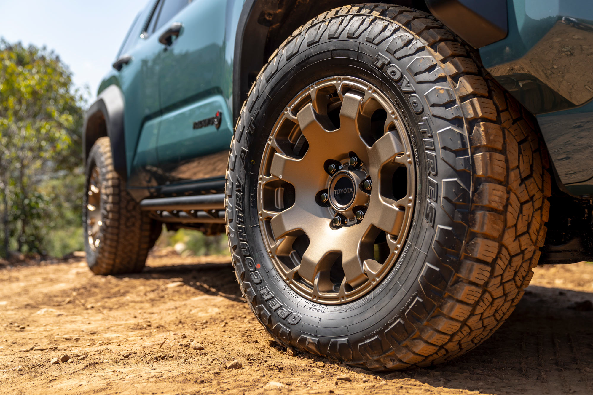 2025 Toyota 4Runner bronze wheels and all-terrain tires.
