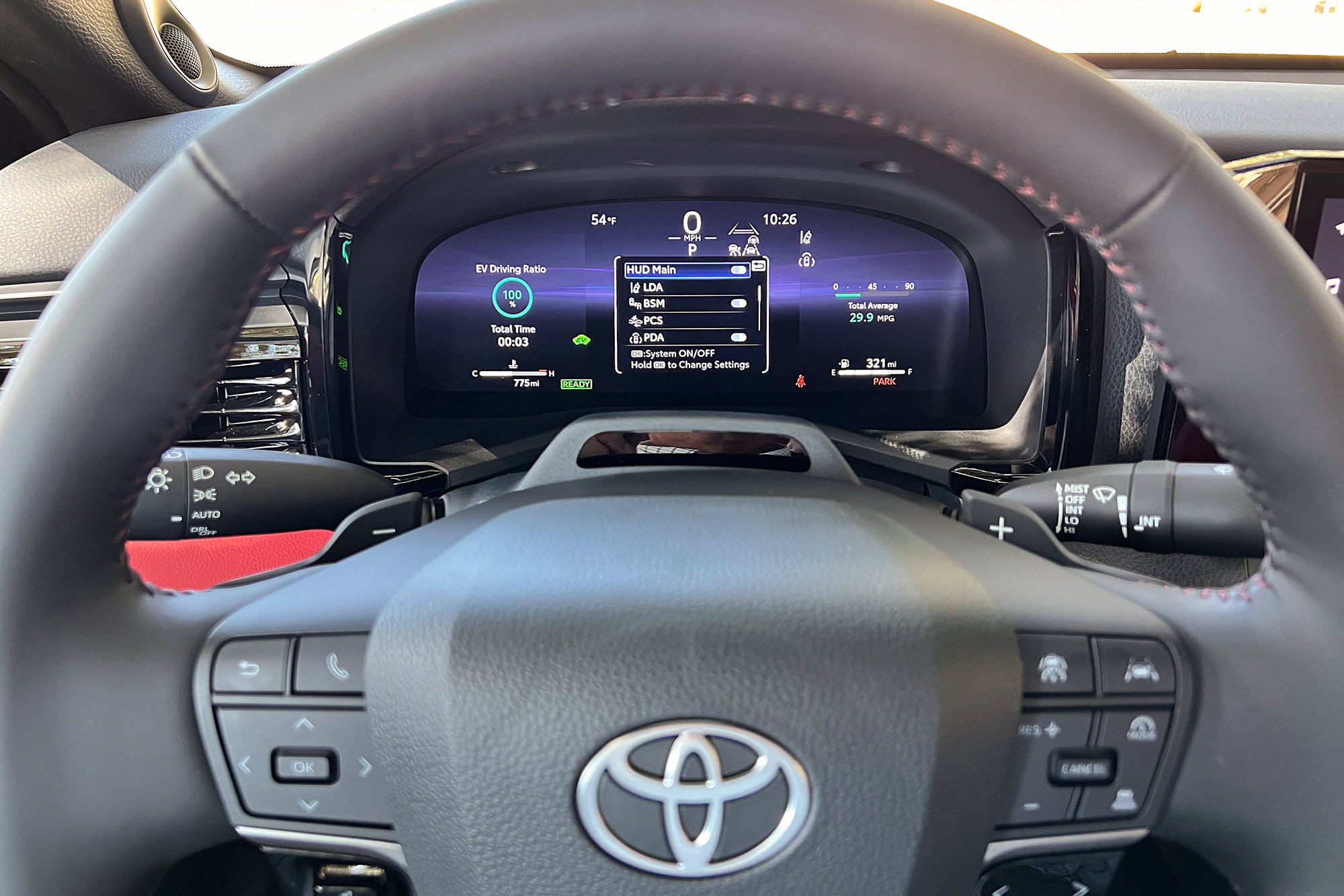 2025 Toyota Camry XSE digital instrument cluster.