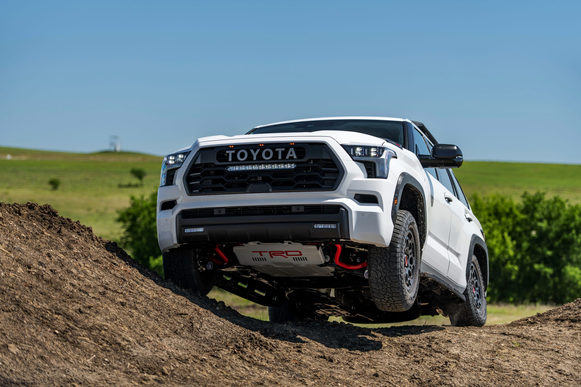 2024 Toyota Sequoia TRD Pro driving off-road.