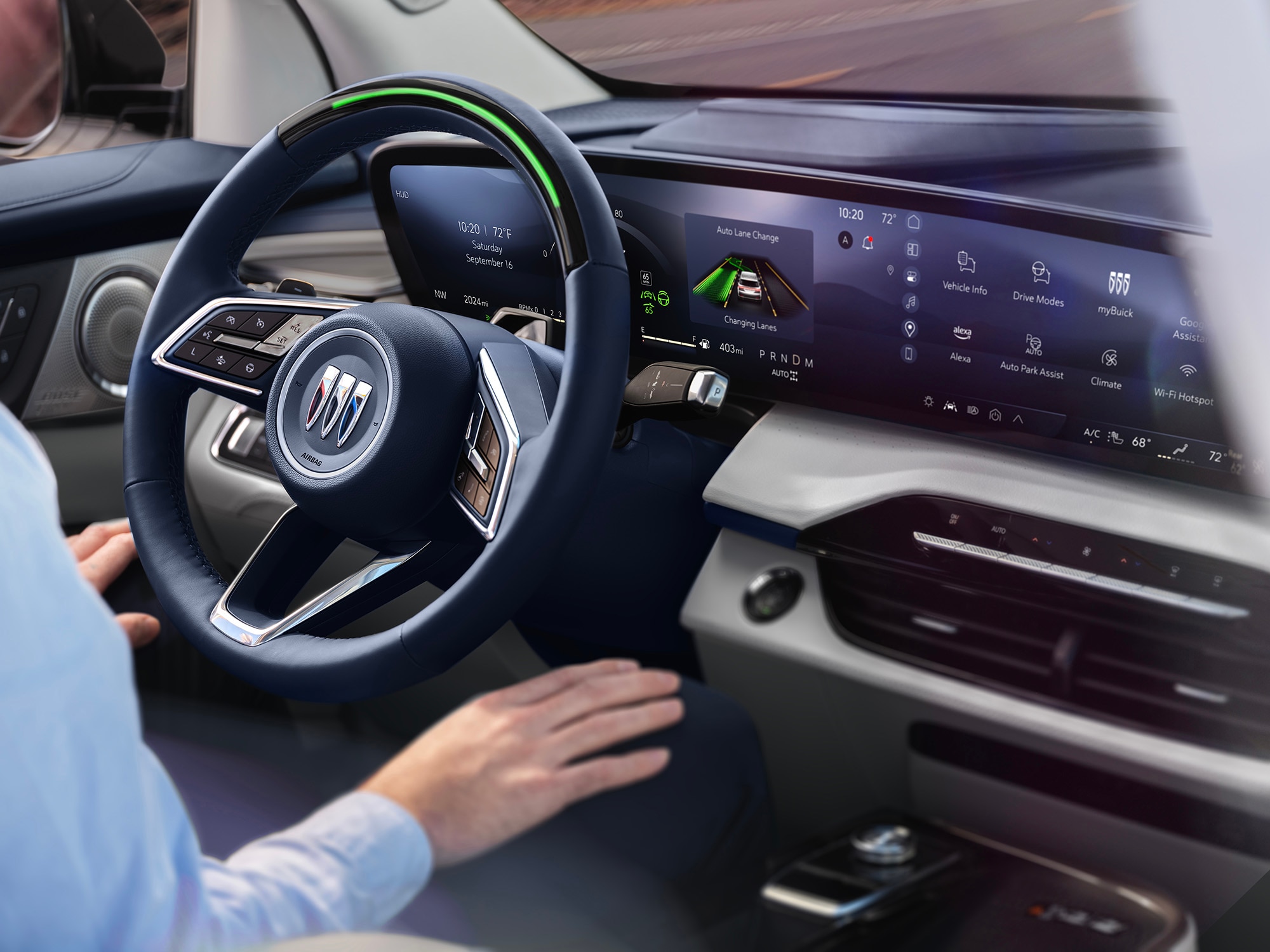 2025 Buick Enclave Avenir driver cockpit with Super Cruise engaged
