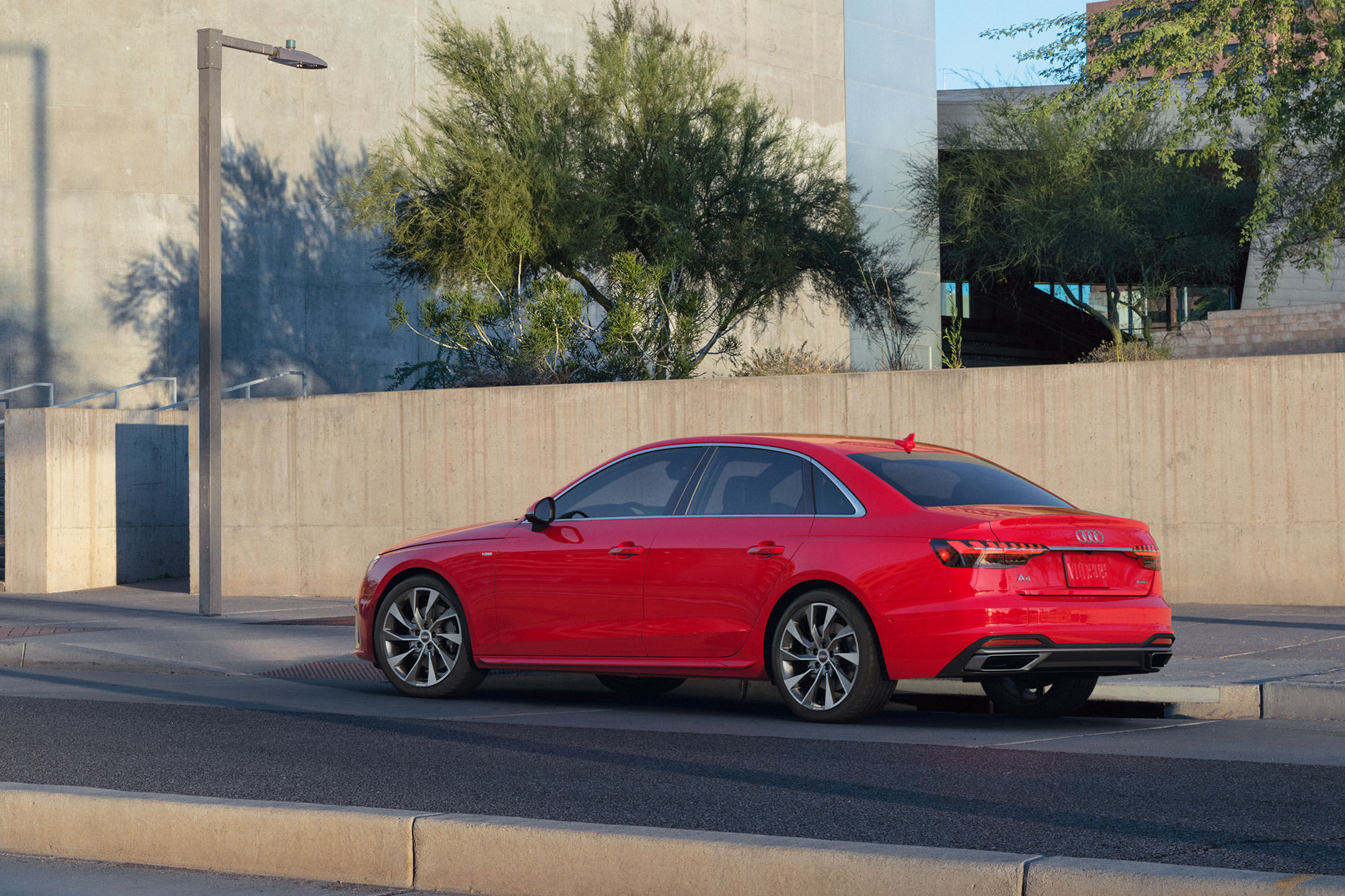 Audi A4 in red, rear