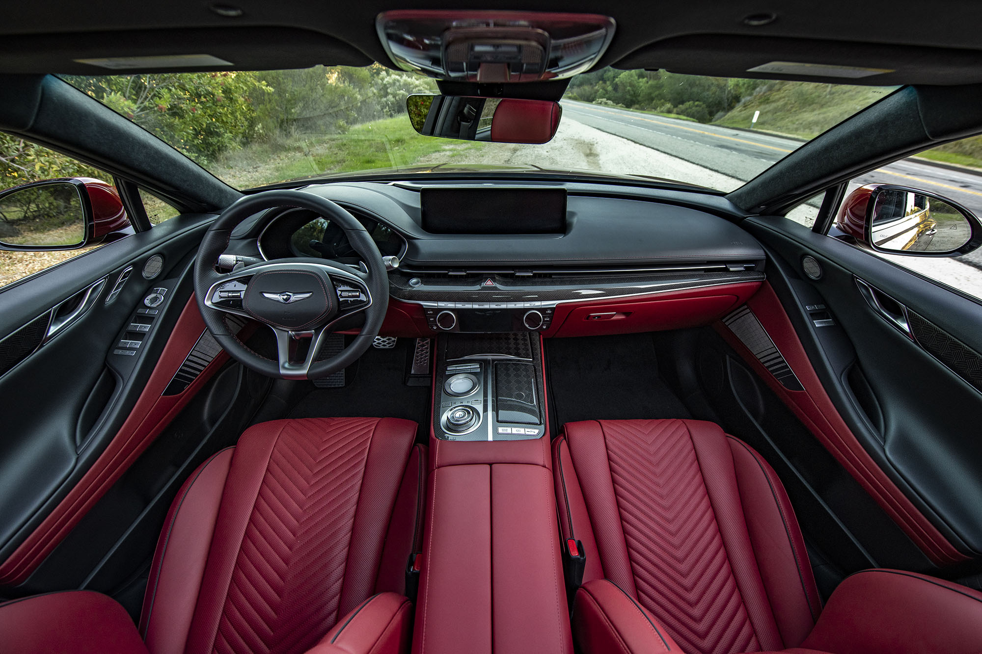 2023 Genesis G80 interior in red