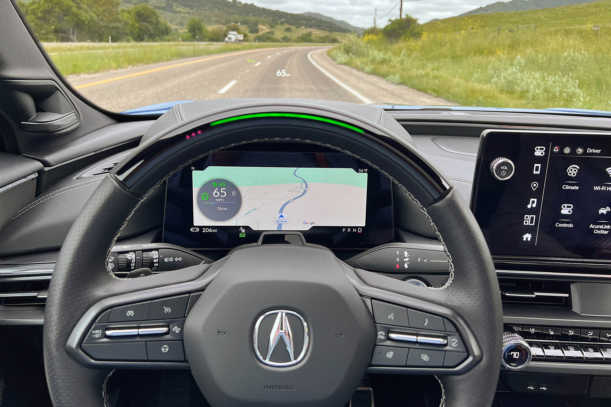 View of the Hands-Free Cruise semi-autonomous driving technology in the 2024 Acura ZDX Type S.
