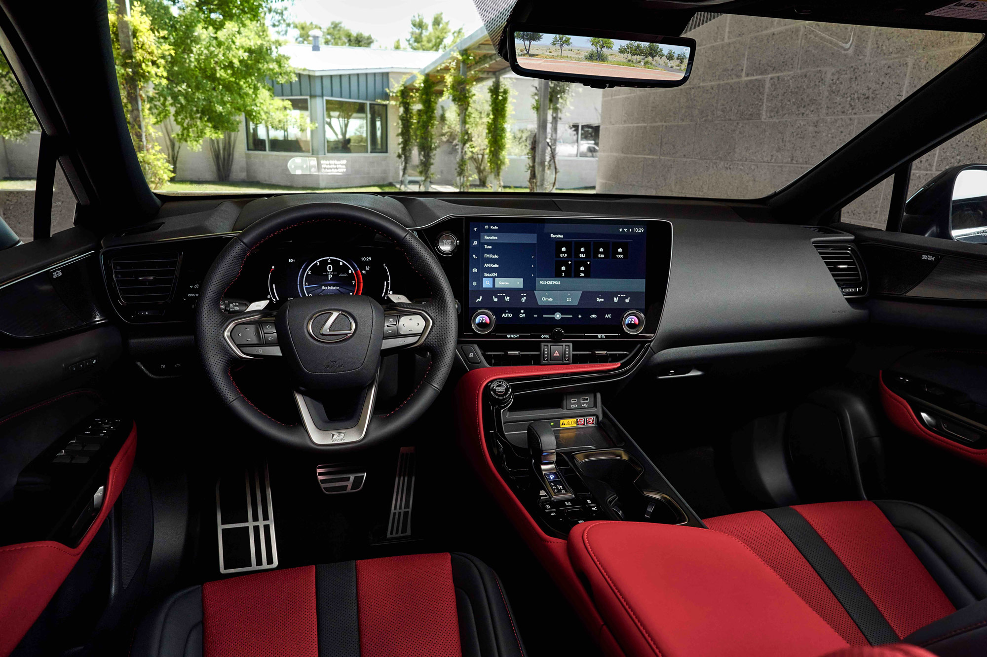 Steering wheel and dashboard in a 2024 Lexus NX