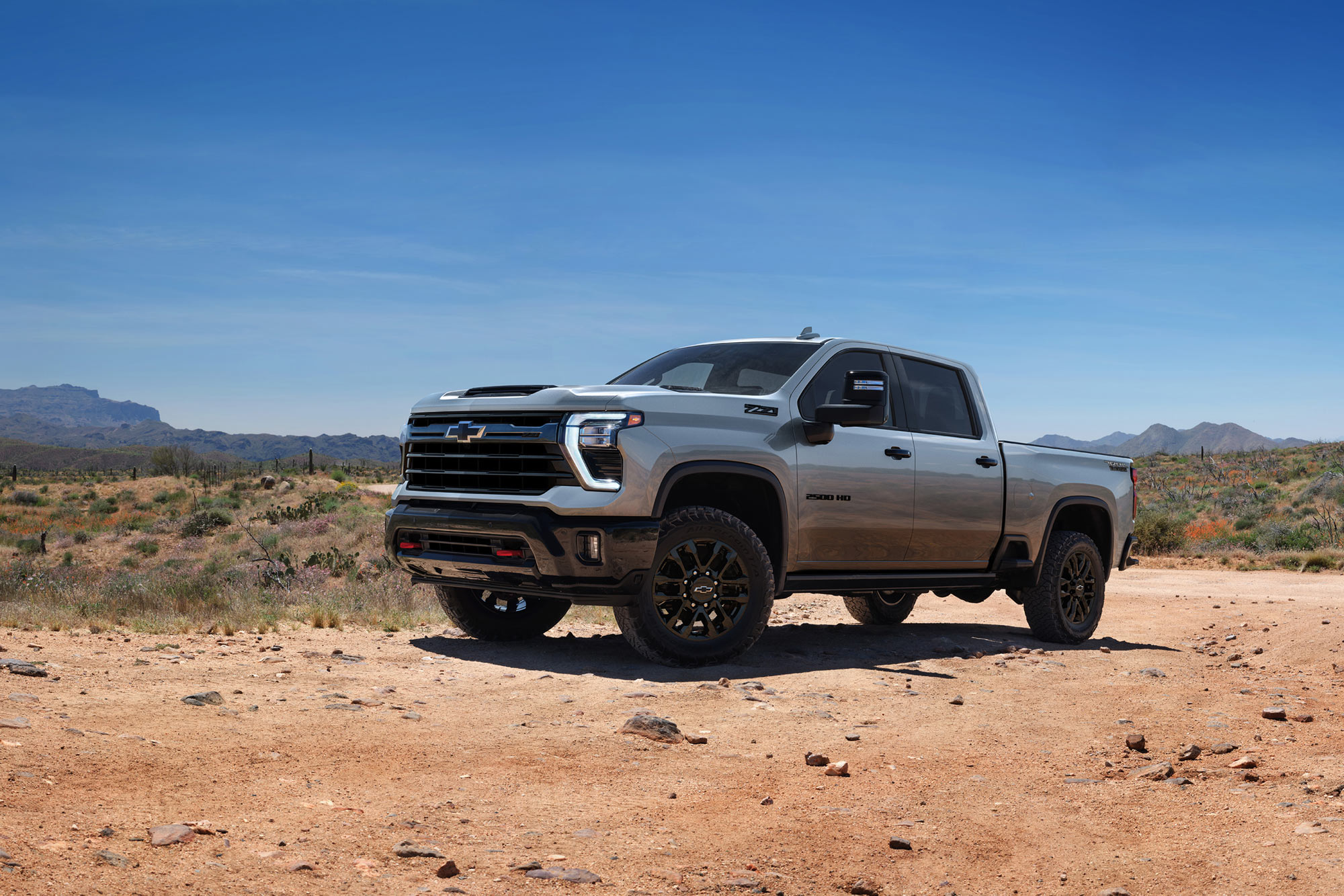 2025 Chevrolet Silverado HD Trail Boss parked off road.