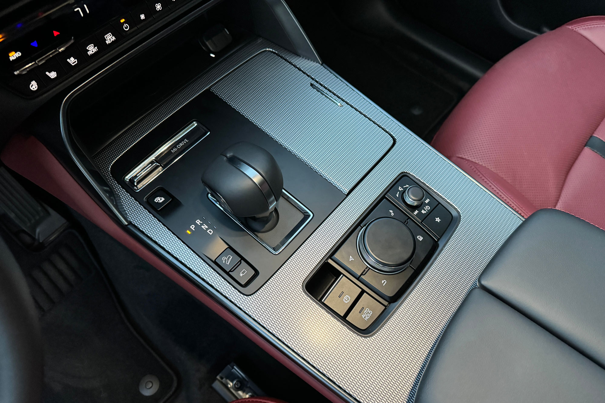 Mazda Connect center console controls in a 2025 Mazda CX-70 PHEV.