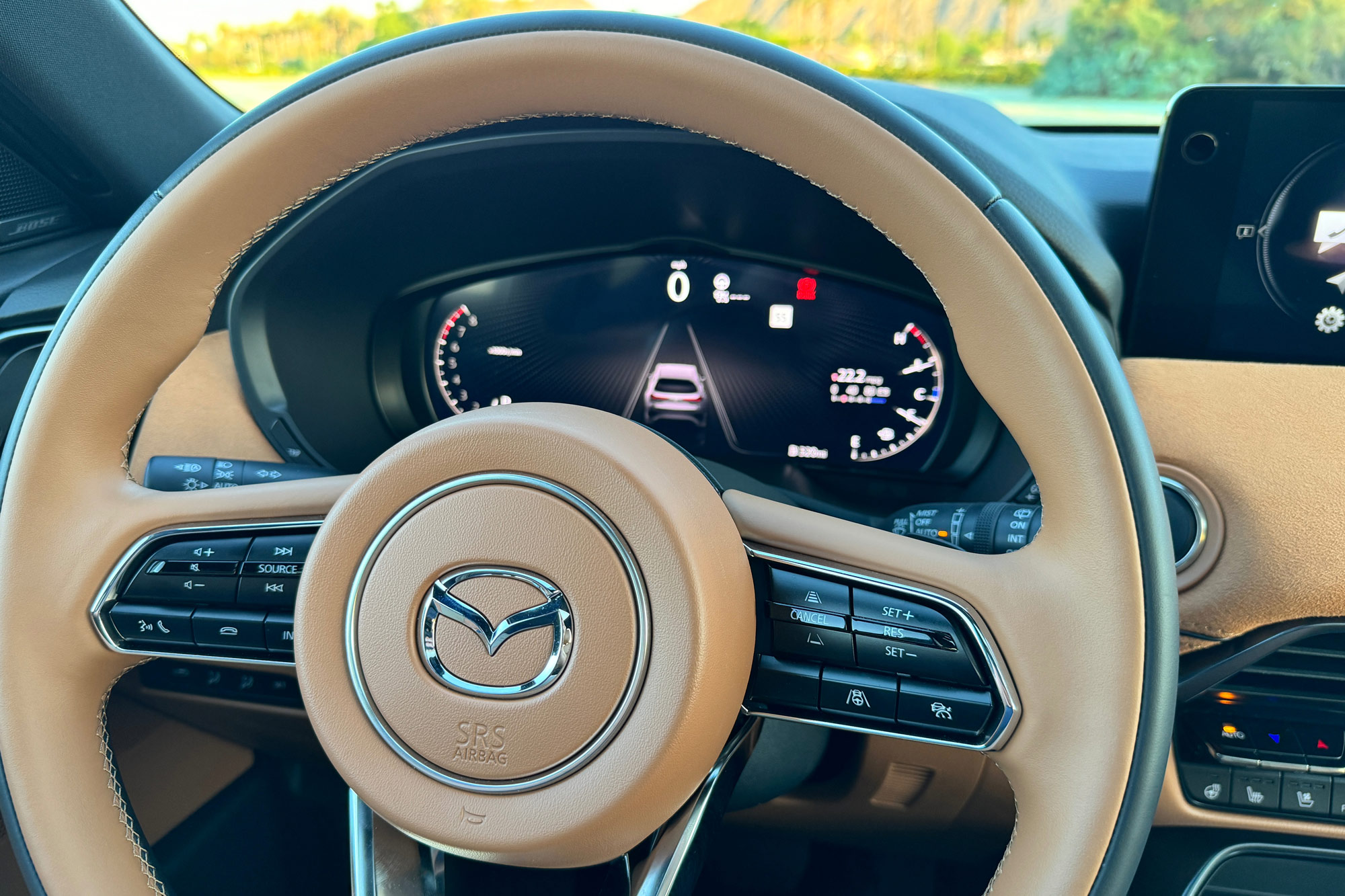 Steering wheel of a 2025 Mazda CX-70 3.3 Turbo S