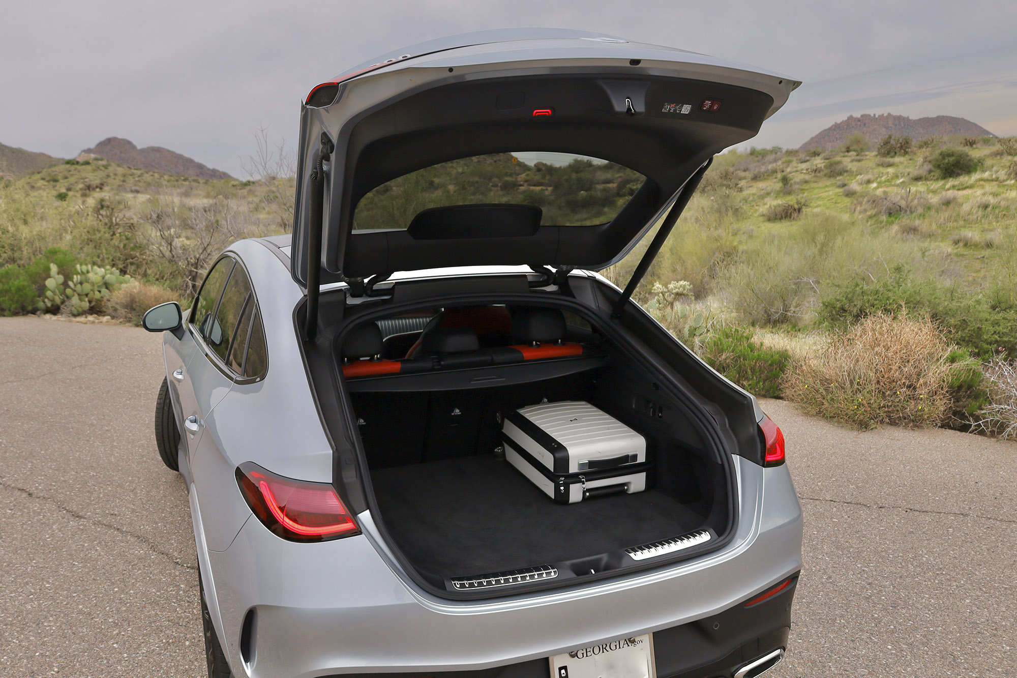 View of the cargo space in a 2024 Mercedes-Benz GLC Coupe.