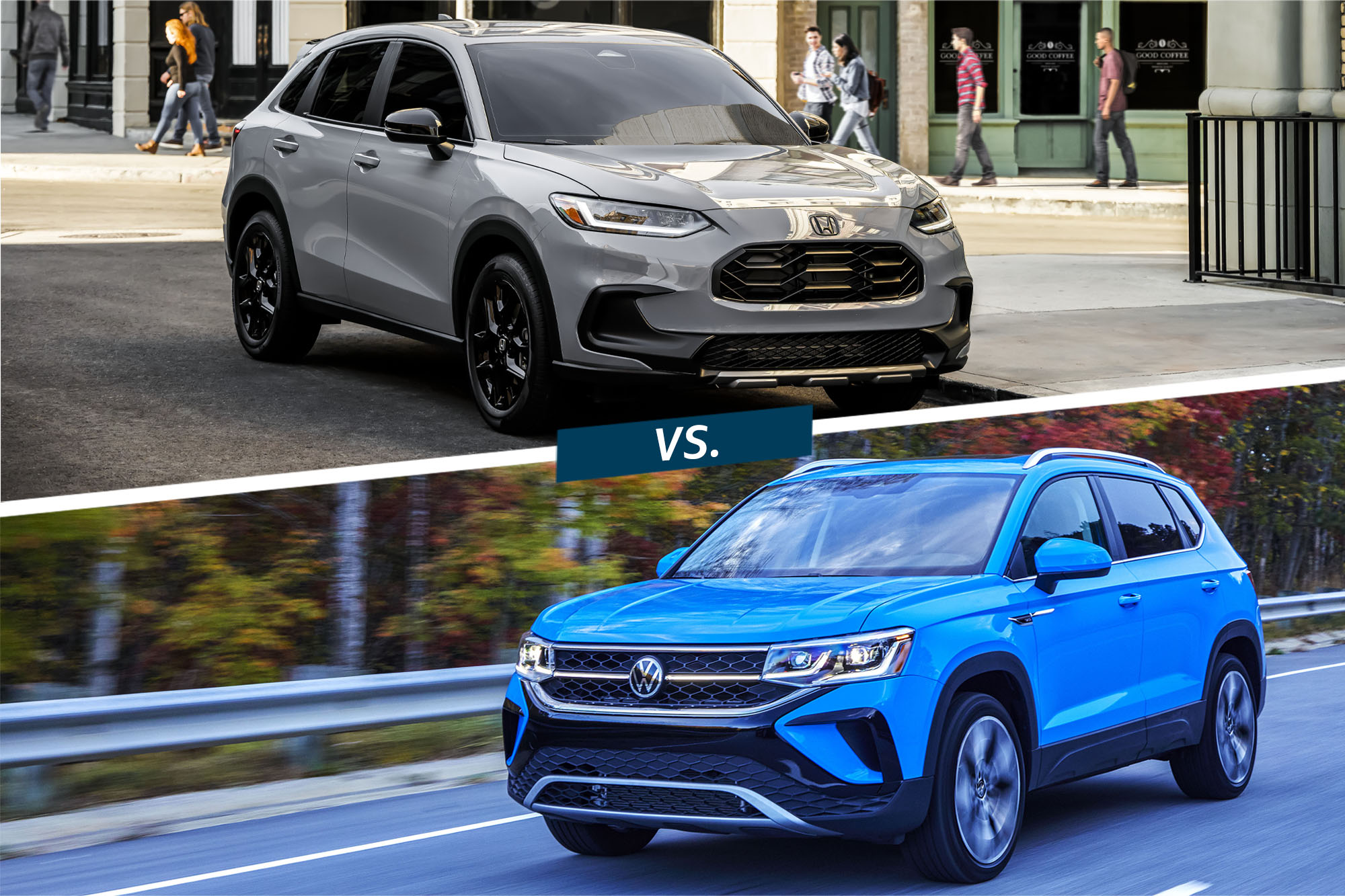 Compared 2024 Honda HRV vs. 2024 Volkswagen Taos Capital One Auto