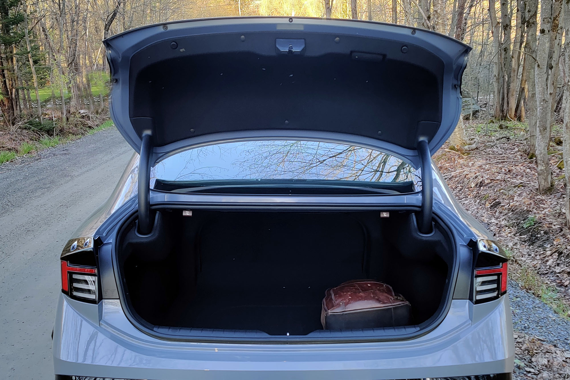 View of a 2024 Hyundai Sonata SEL trunk showing the cargo space.