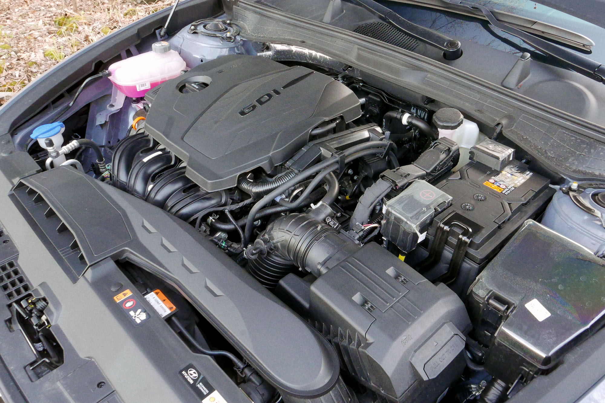 View of a 2024 Hyundai Sonata SEL four-cylinder engine.