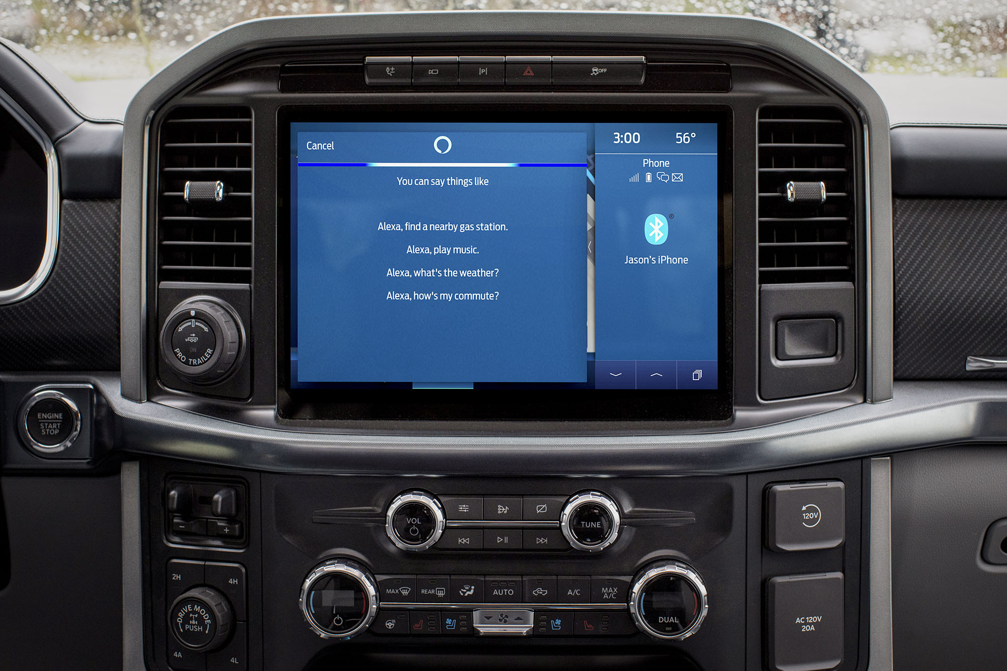 Ford vehicle with Amazon Alexa Built-in on the infotainment screen.
