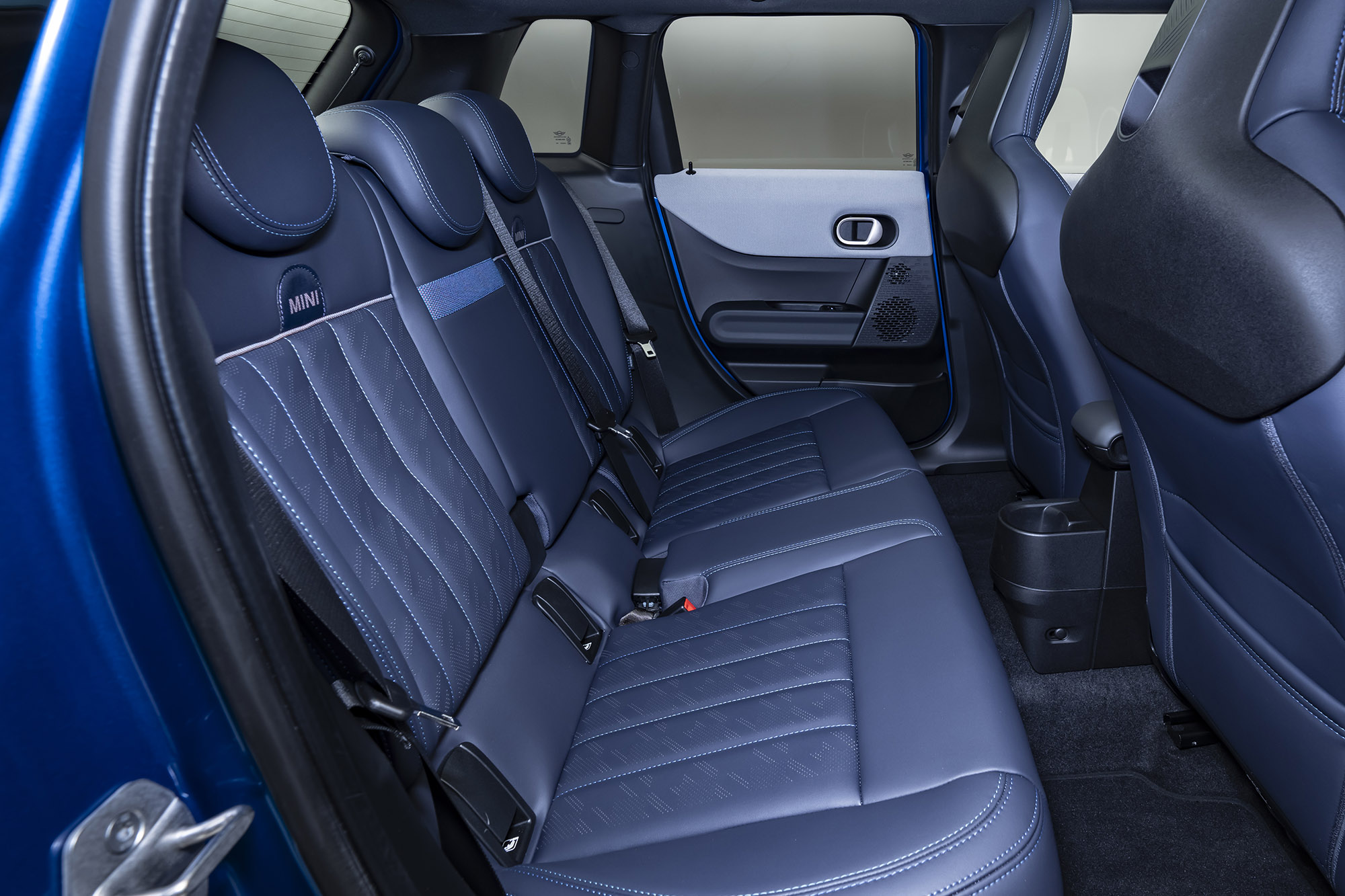 2025 Mini Cooper 4-Door interior in blue, back seat