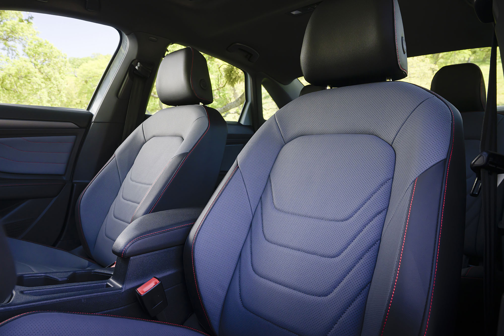  2025 Volkswagen Jetta GLI front seats in blue