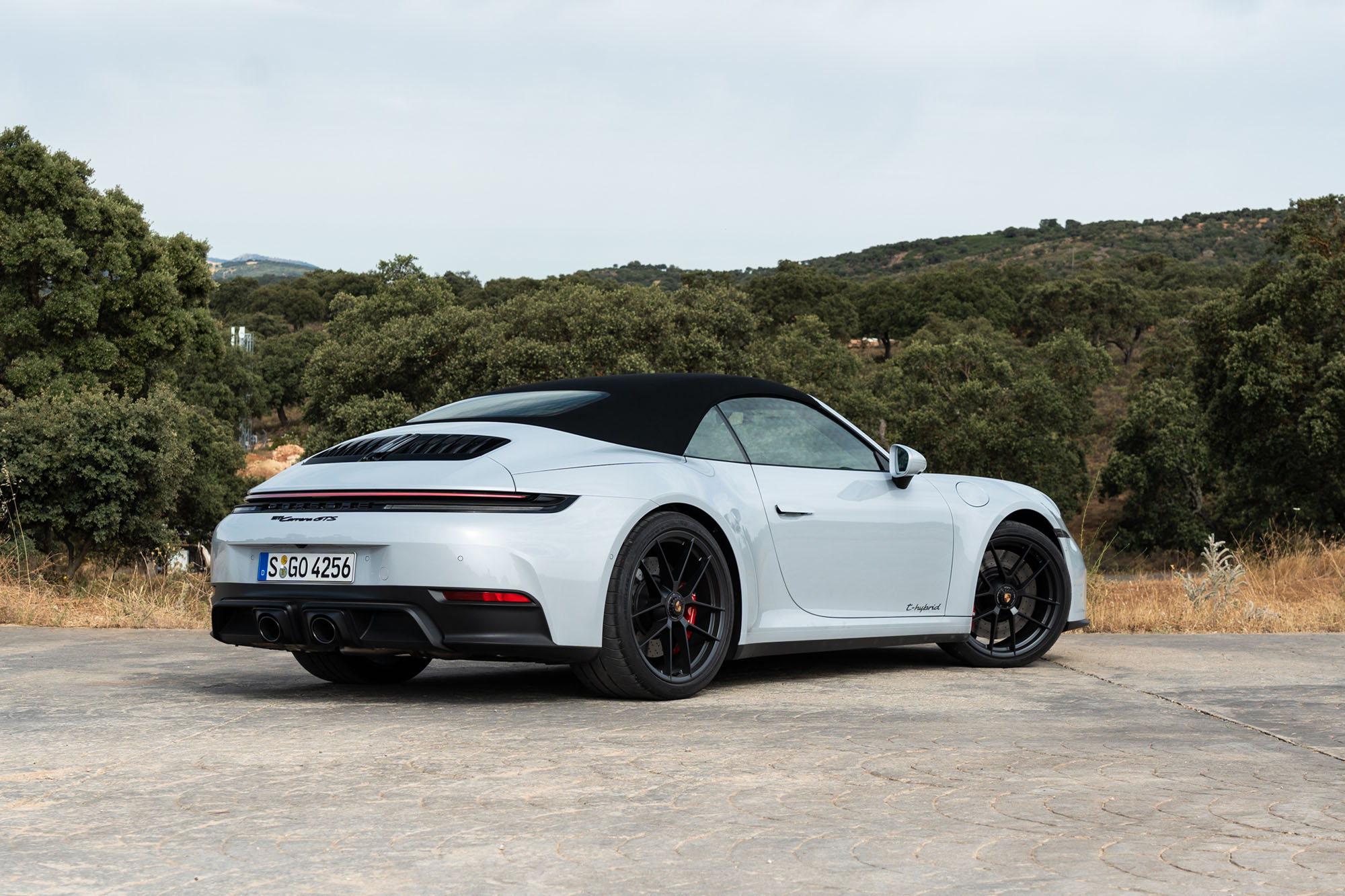 2025 Porsche 911 Carrera GTS Cabriolet in Ice Gray, rear