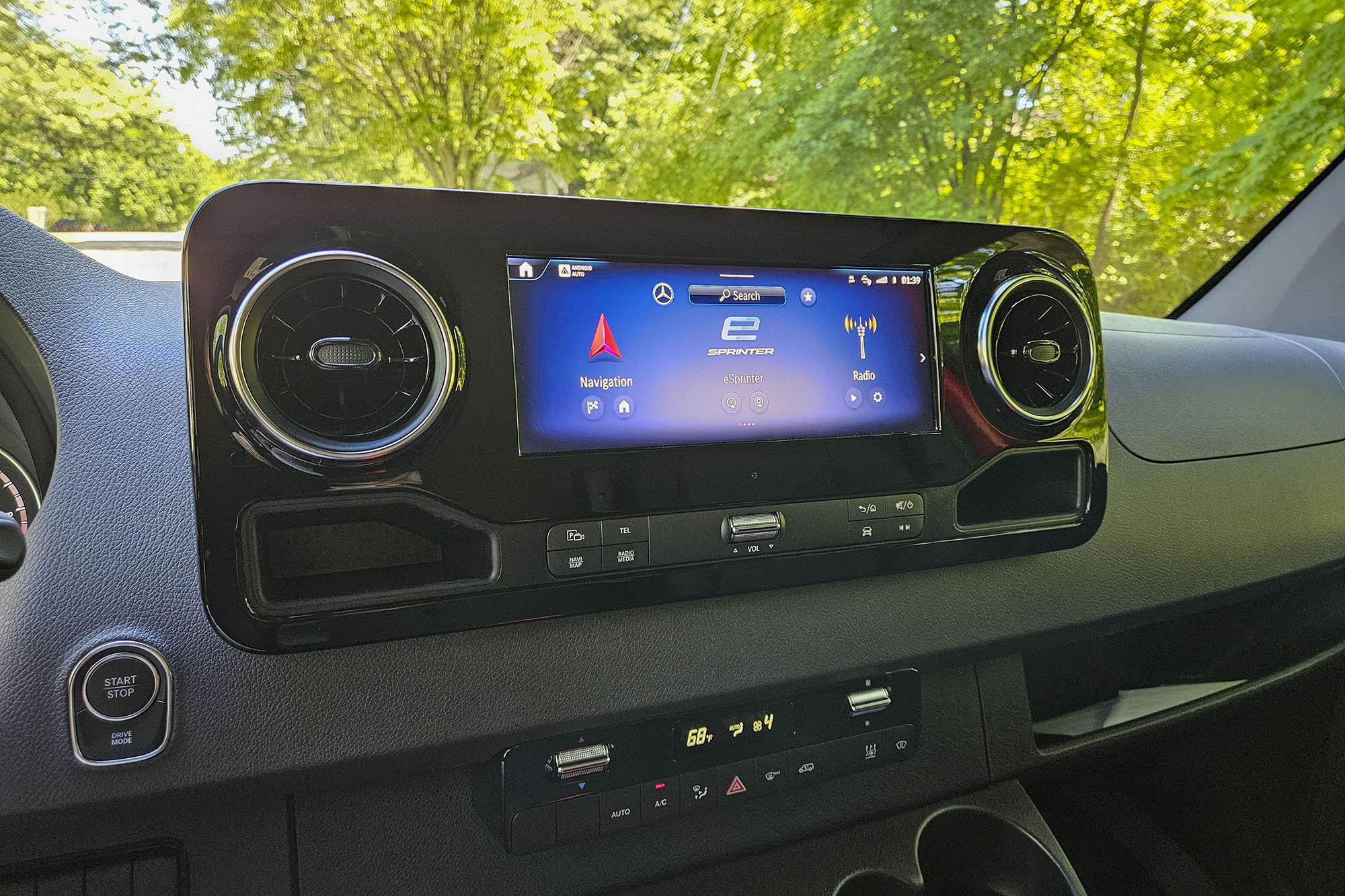 The MBUX infotainment system in a 2024 Mercedes-Benz eSprinter