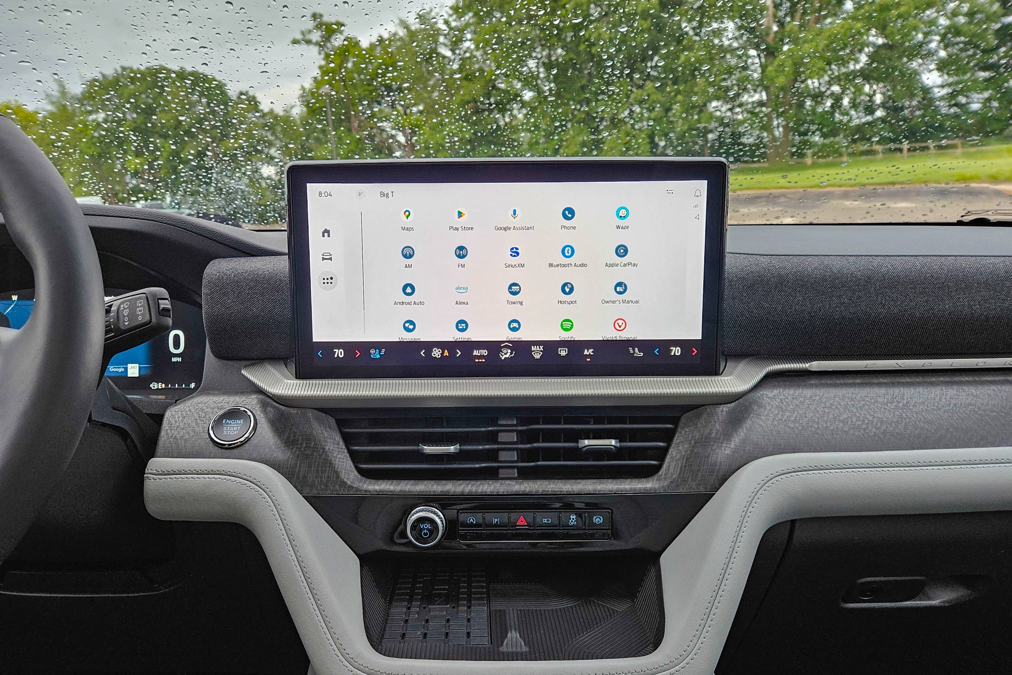 Ford Digital Experience infotainment system's app library screen in a 2025 Ford Explorer.