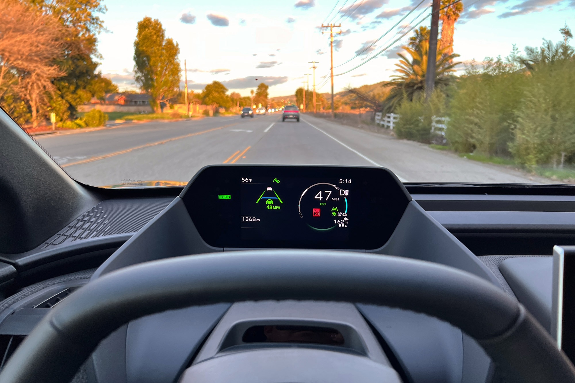 The 2024 Subaru Solterra's digital gauges and the DriverFocus monitoring system