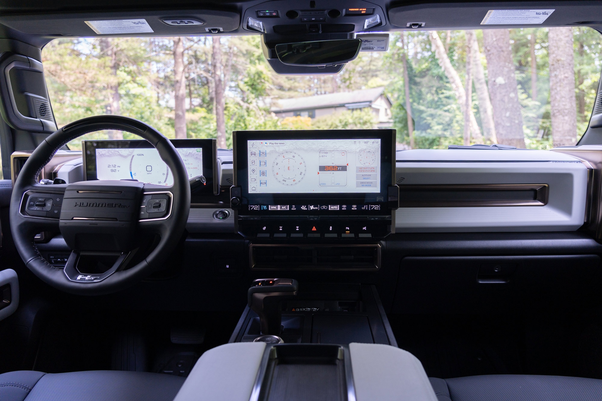 2024 GMC Hummer EV SUV interior showing the dashboard